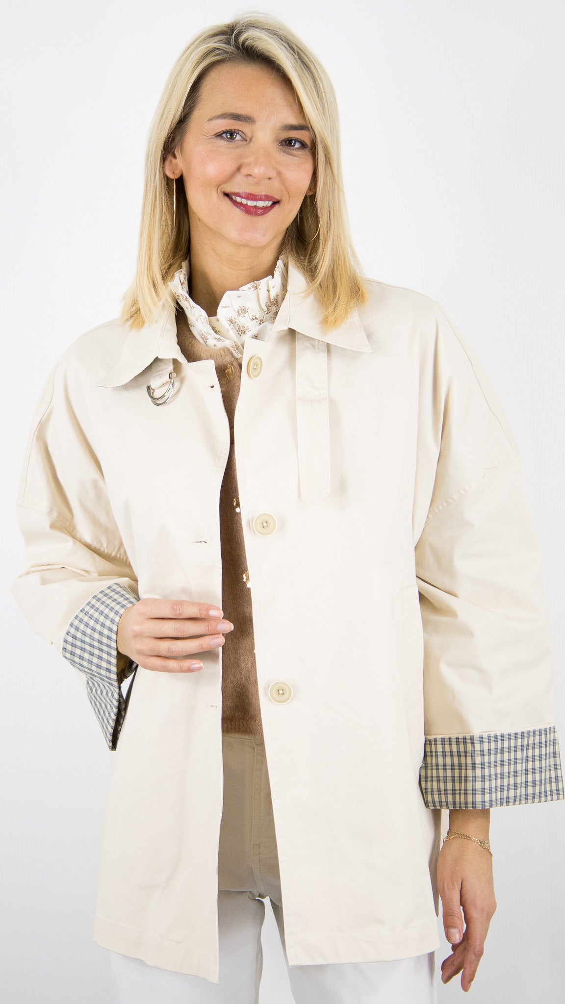 VESTE IMPER OVERSIZE STUDIO PARISIEN MD7407#COLOR_BEIGE