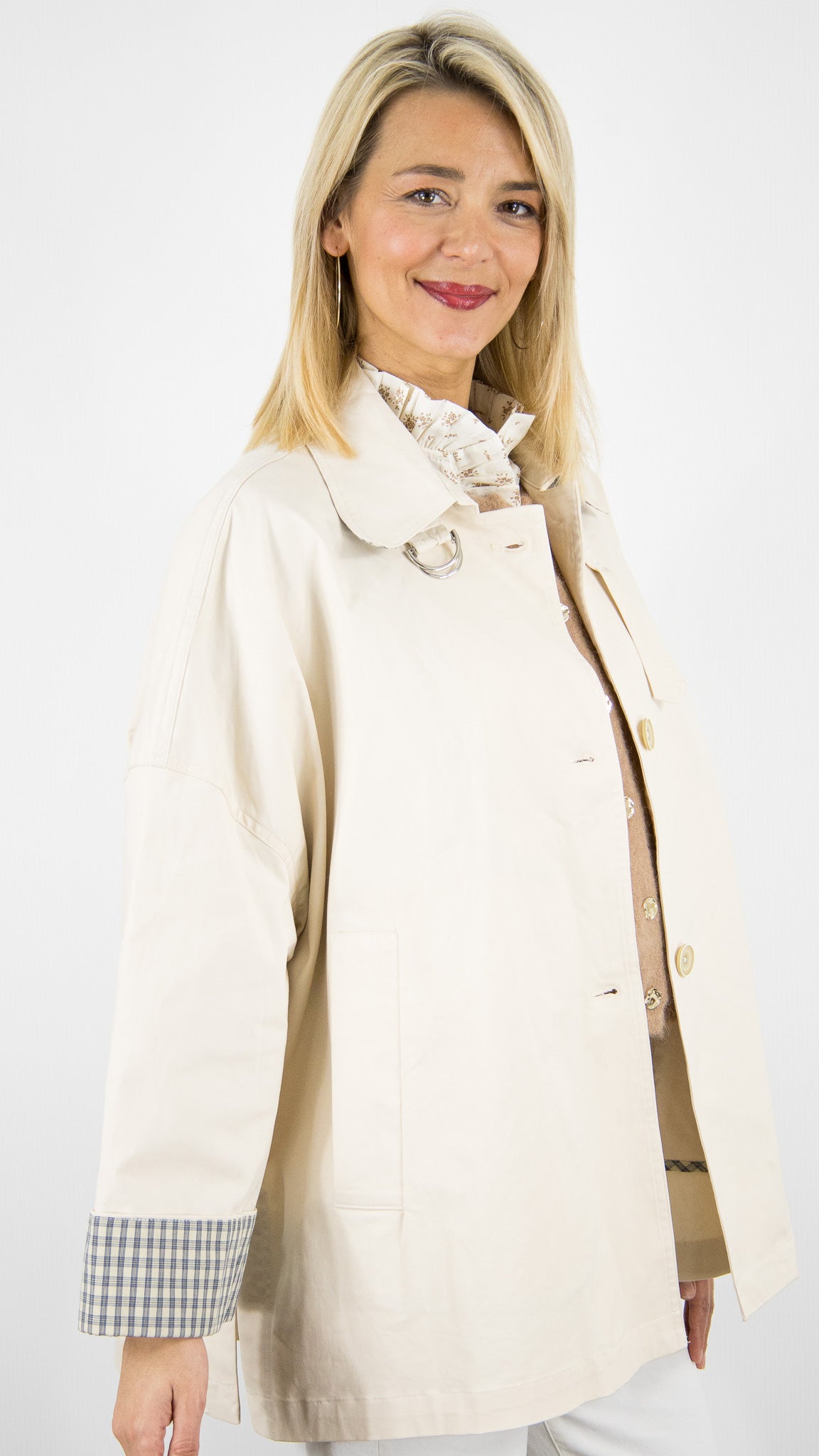 VESTE IMPER OVERSIZE STUDIO PARISIEN MD7407#COLOR_BEIGE