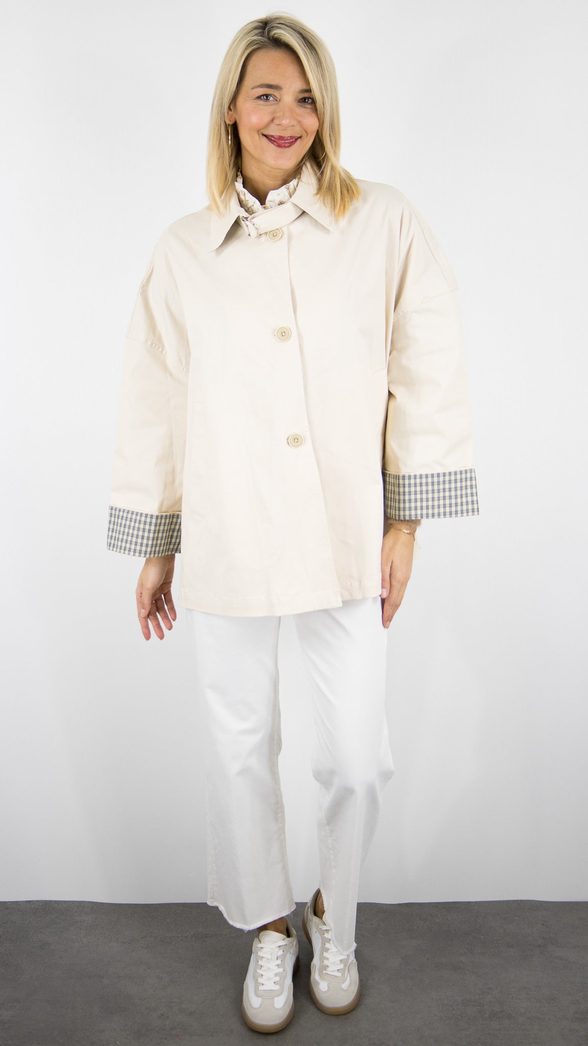 VESTE IMPER OVERSIZE STUDIO PARISIEN MD7407#COLOR_BEIGE