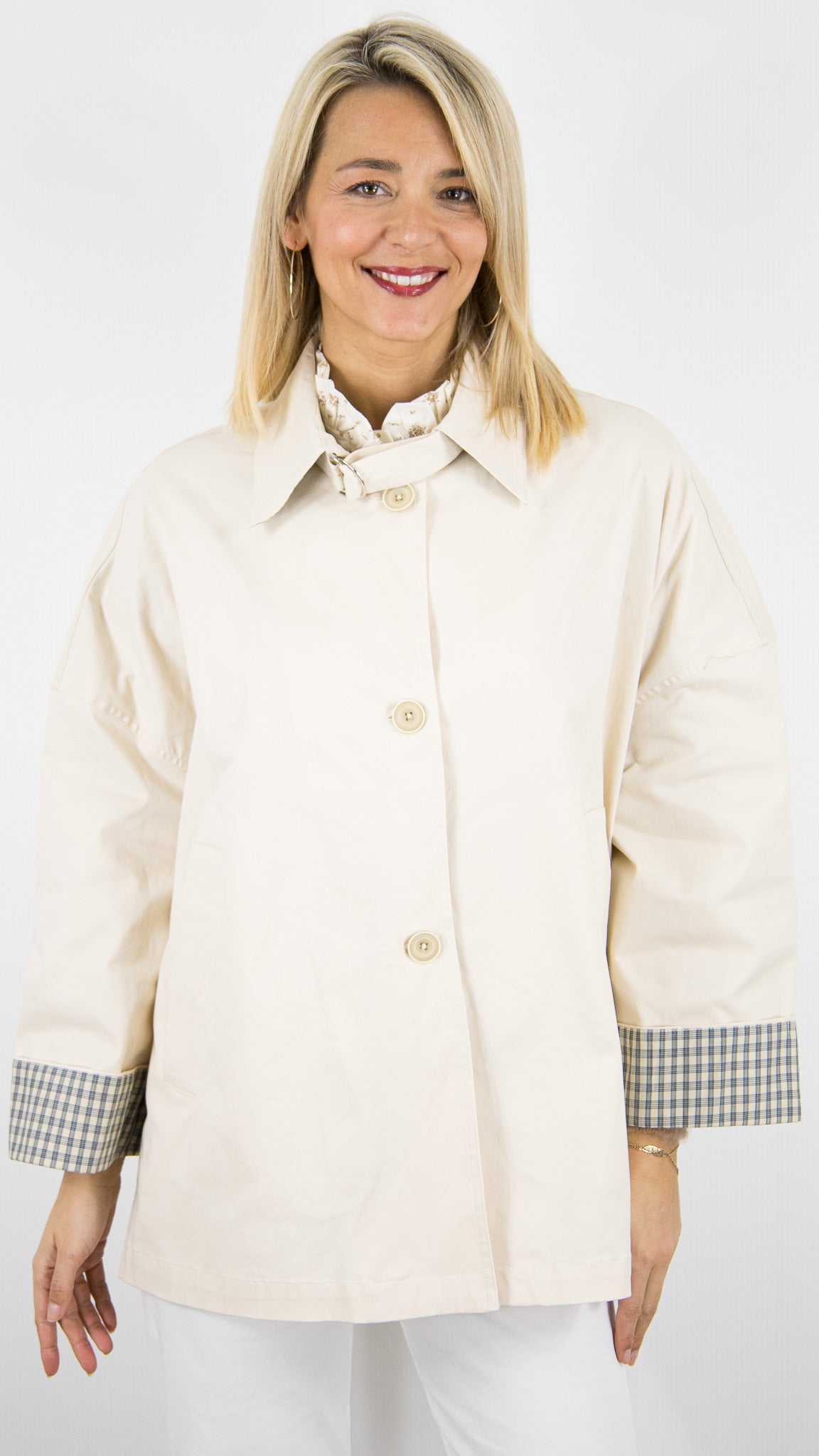 VESTE IMPER OVERSIZE STUDIO PARISIEN MD7407#COLOR_BEIGE