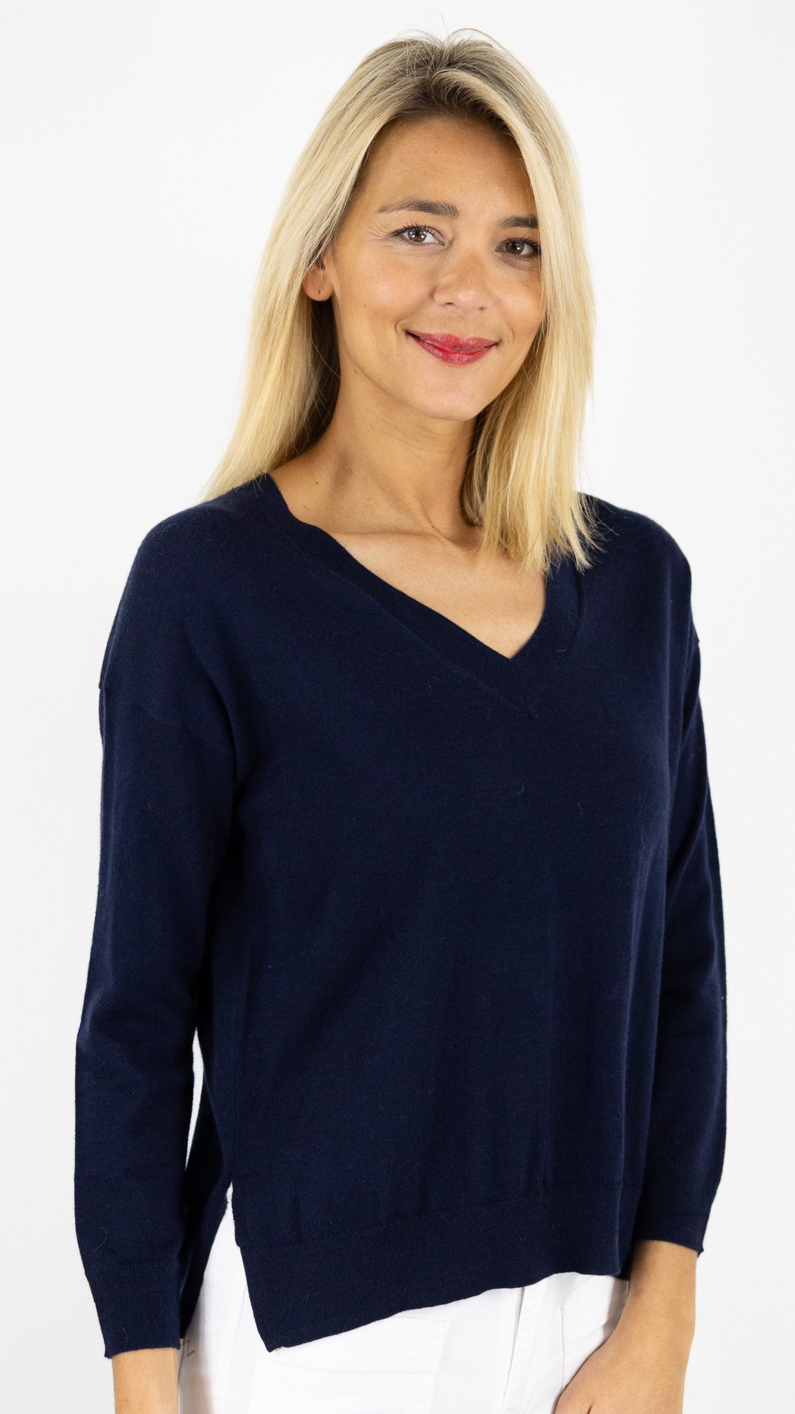 PULL V FIN  LA PETITE ETOILE MELYA#COLOR_25/MARINE