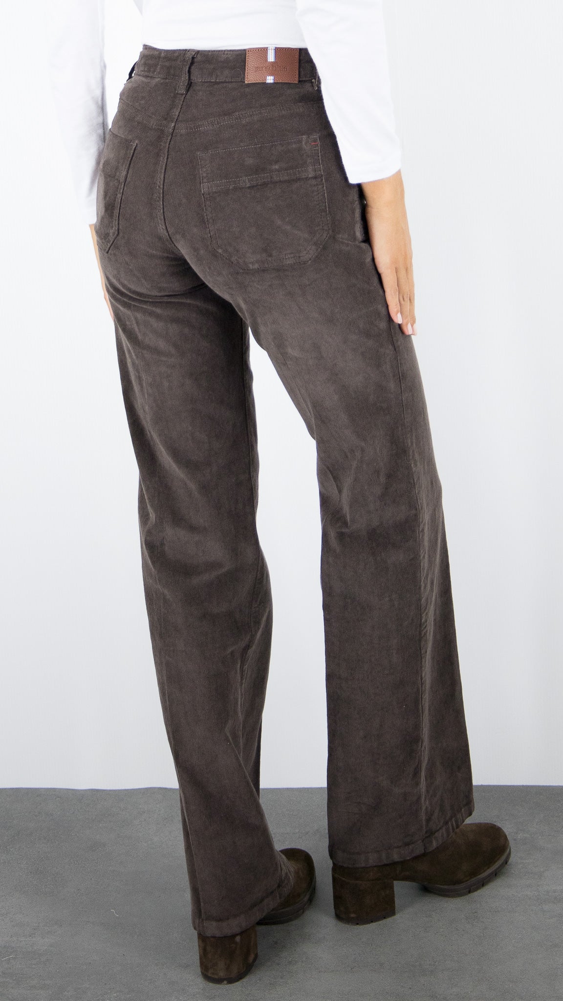 JEANS FLARE EN VELOURS MILLERAIES FEMME JANE BLUE MENILMONTANT TINY CORD#COLOR_CHOCO