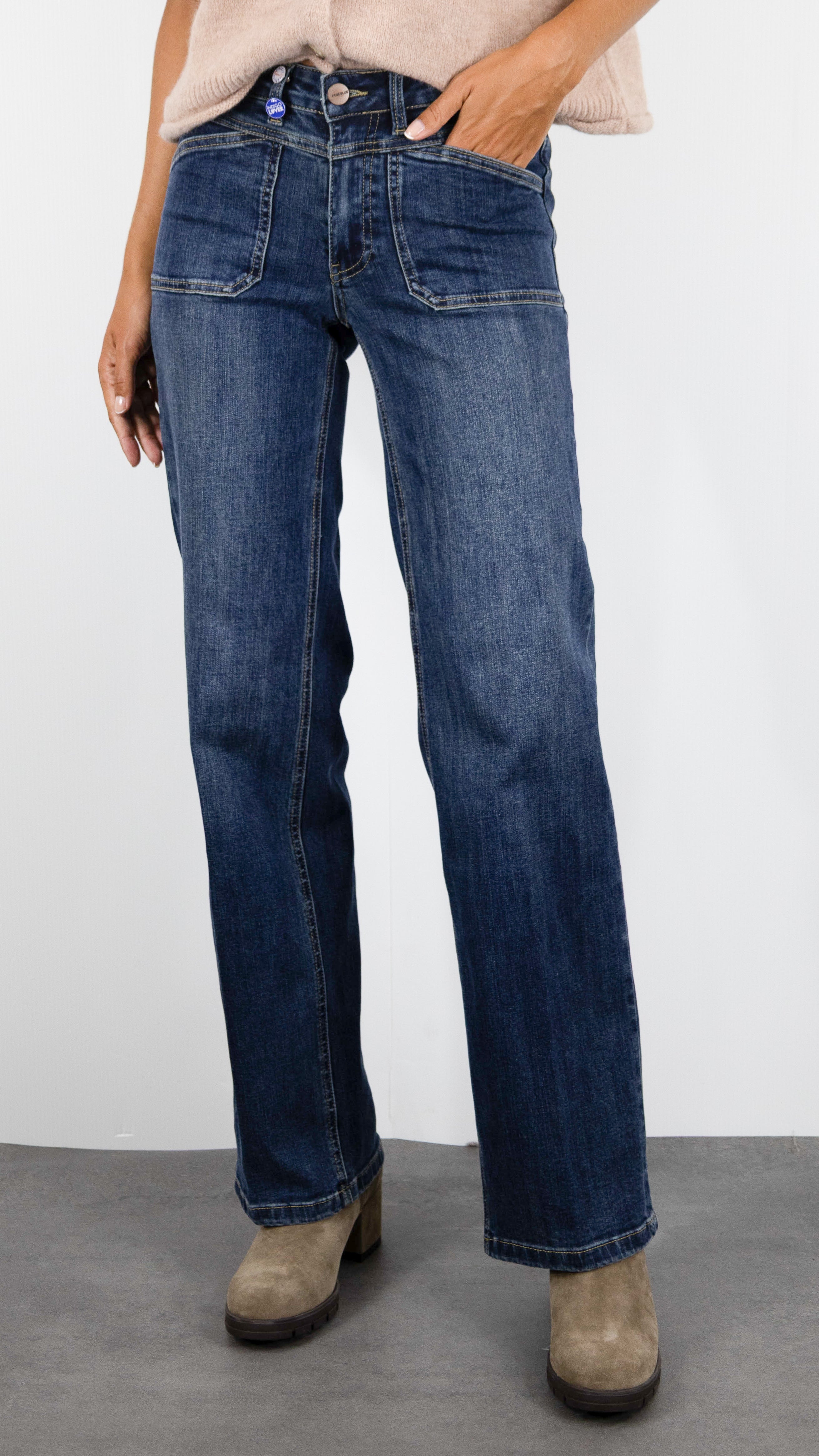 JEANS FLARE POUR FEMME JANE BLUE MENILMONTANT ALABAMA NEW JERSEY WASH