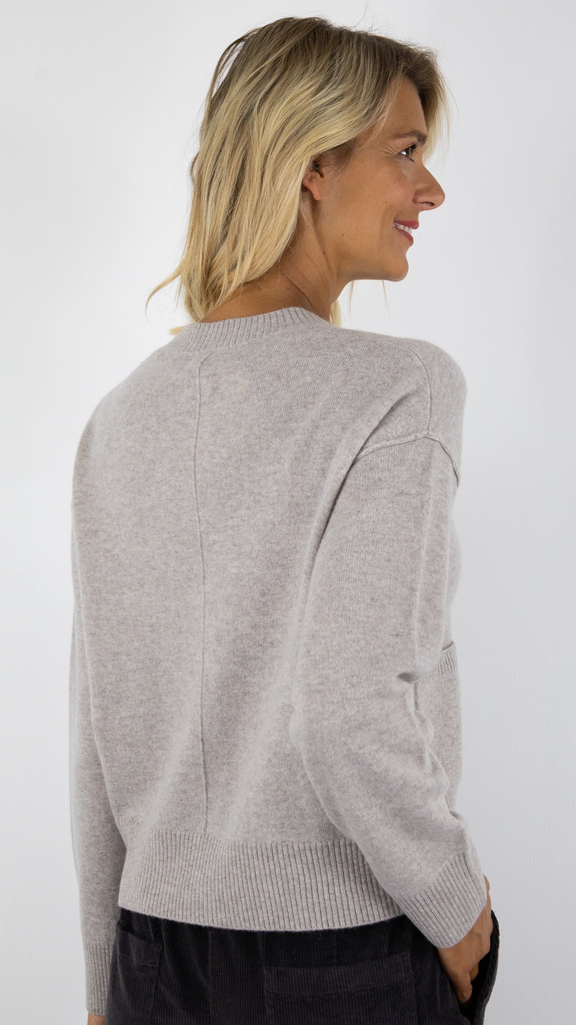 CARDIGAN EN LAINE FEMME NATUREL GREIGE HARTFORD METISSE
