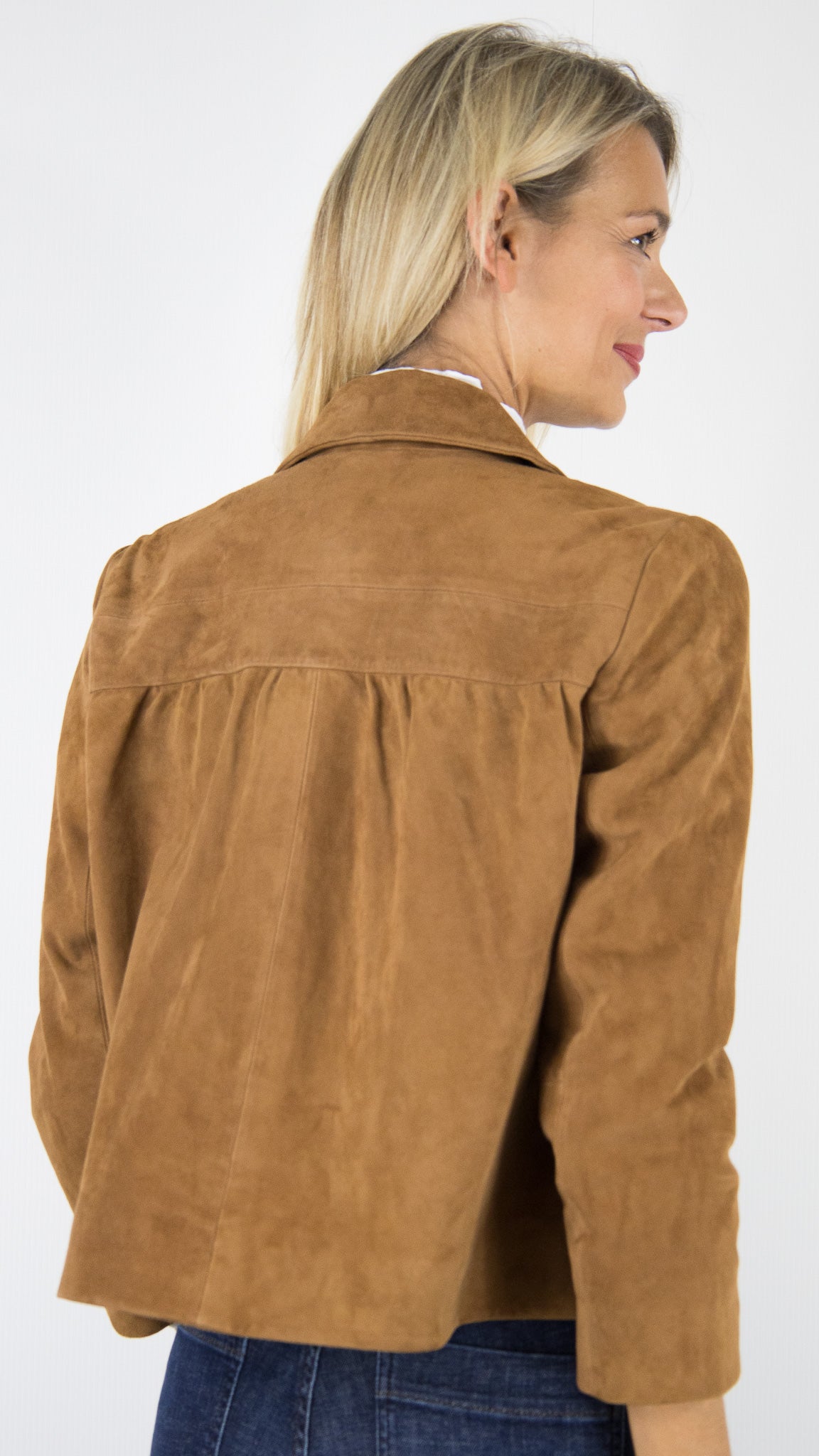 VESTE COL POLO EN DAIM KAKI BA&SH MILAS#COLOR_CAMEL