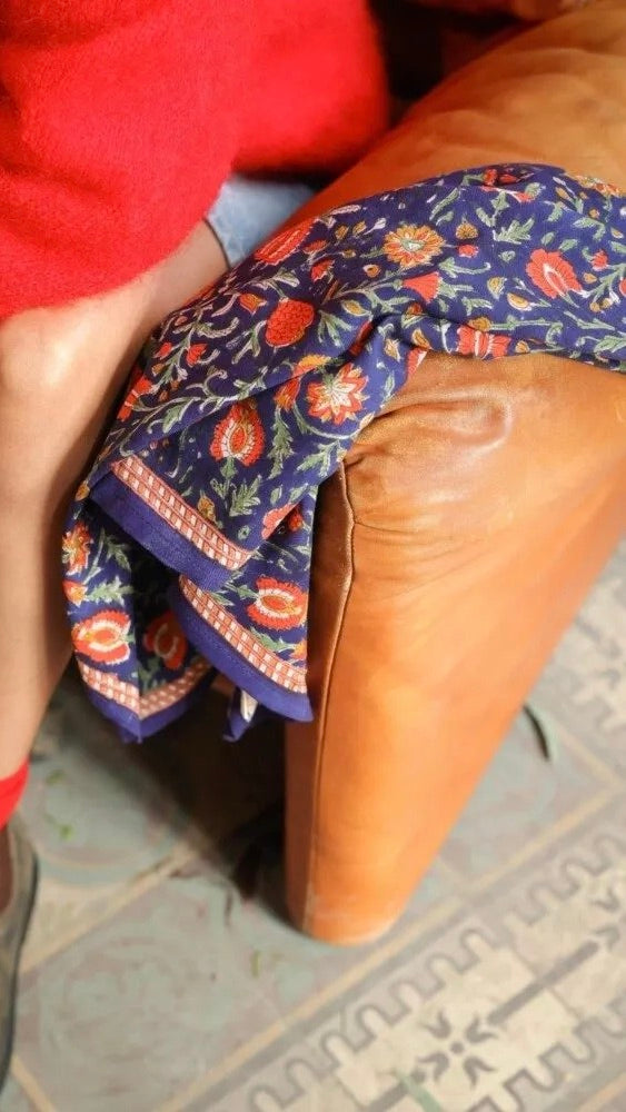 ECHARPE IMPRIME FLEURI INDIGO POUR FEMME BELLEMME MINA