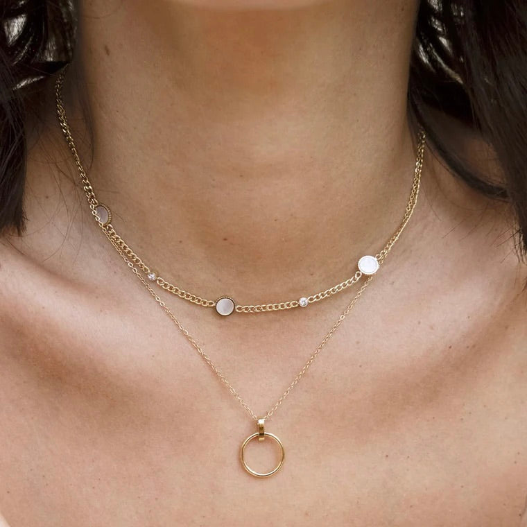 COLLIER DORE FEMME ZAG MINI PIPLETTE