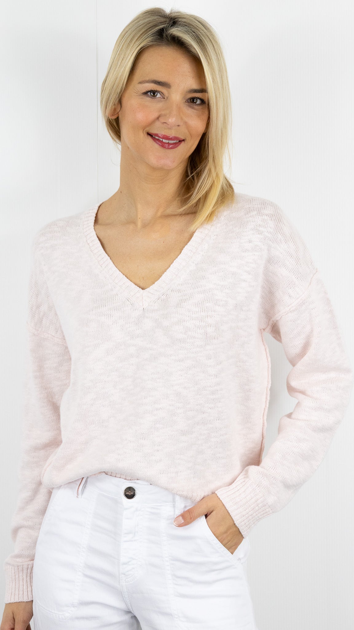 PULL BOUCLETTE COL V FEMME HARTFORD MIRISA#COLOR_03/NUDE
