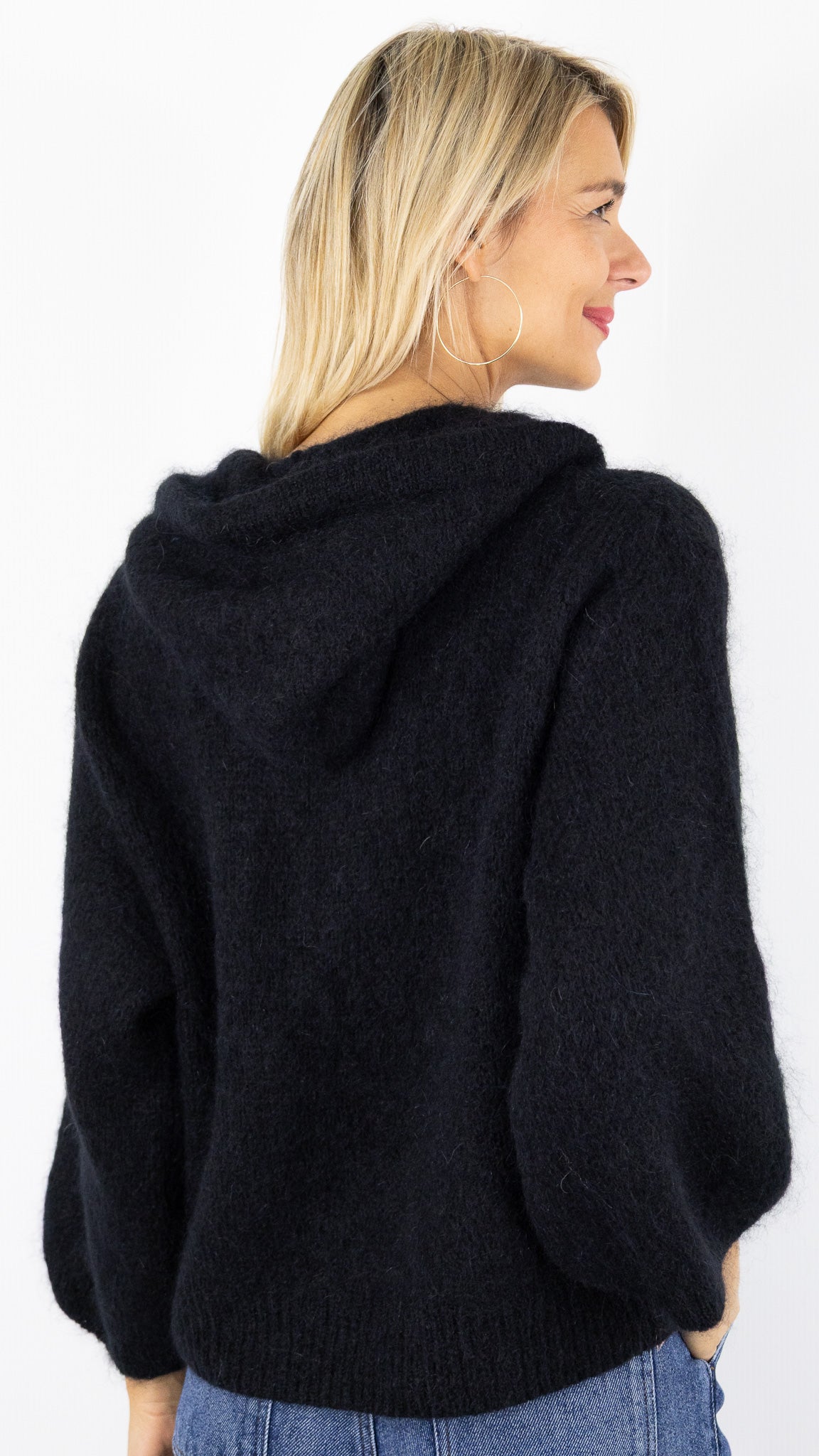 GILET ZIPPE A CAPUCHE NAIS 25090#COLOR_NOIR