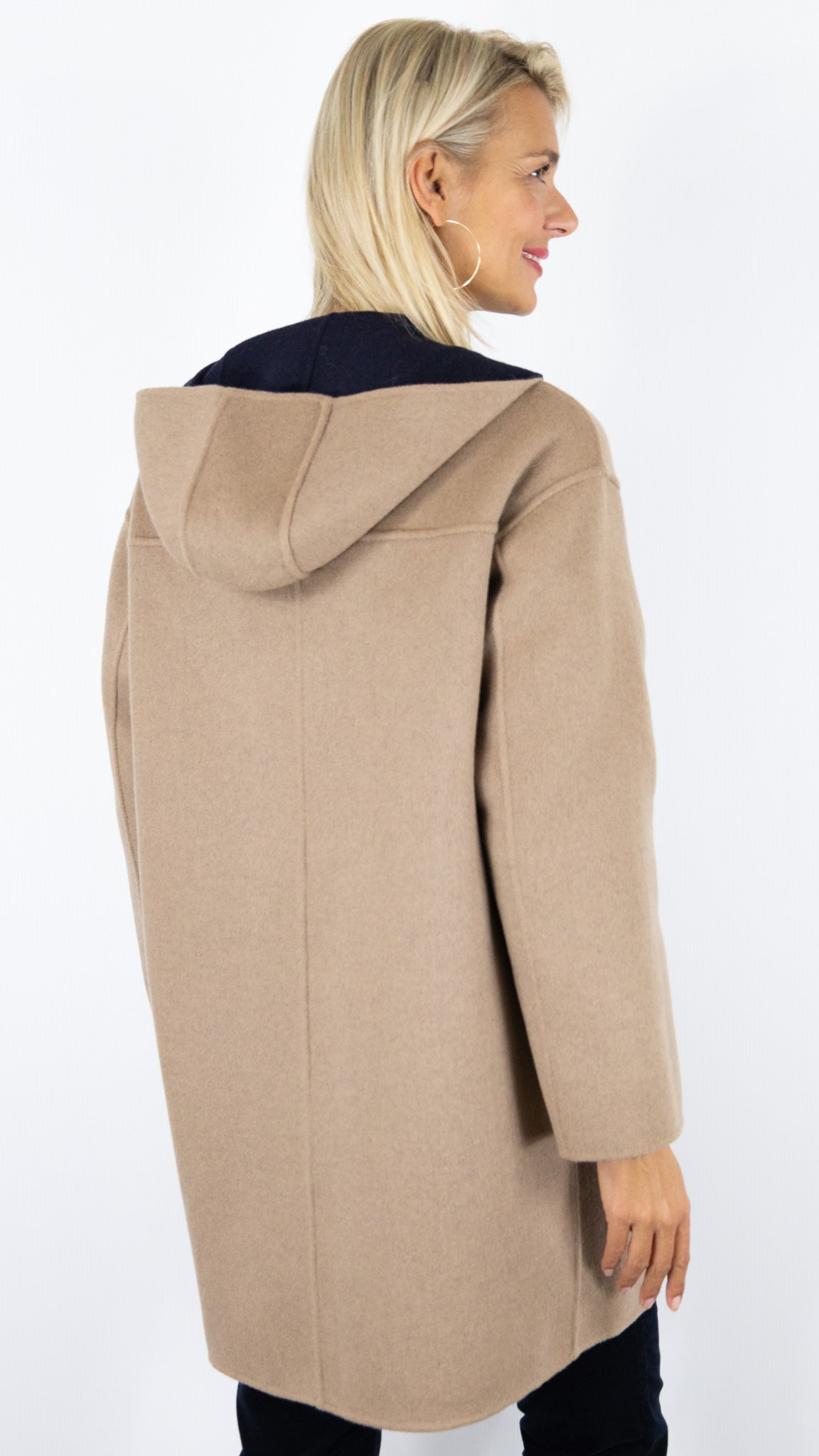 MANTEAU EN LAINE REVERSIBLE CAMEL ET MARINE POUR FEMME GERARD DAREL DCM37 C029