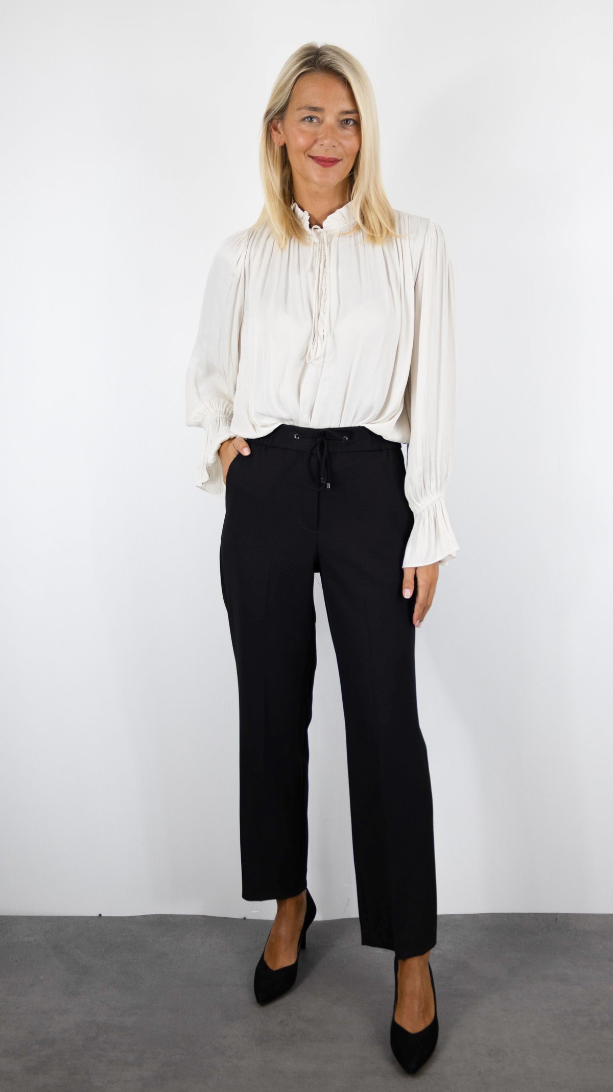 PANTALON HABILLE CEINTURE ELASTIQUE POUR FEMME NOIR GERARD DAREL MYRA