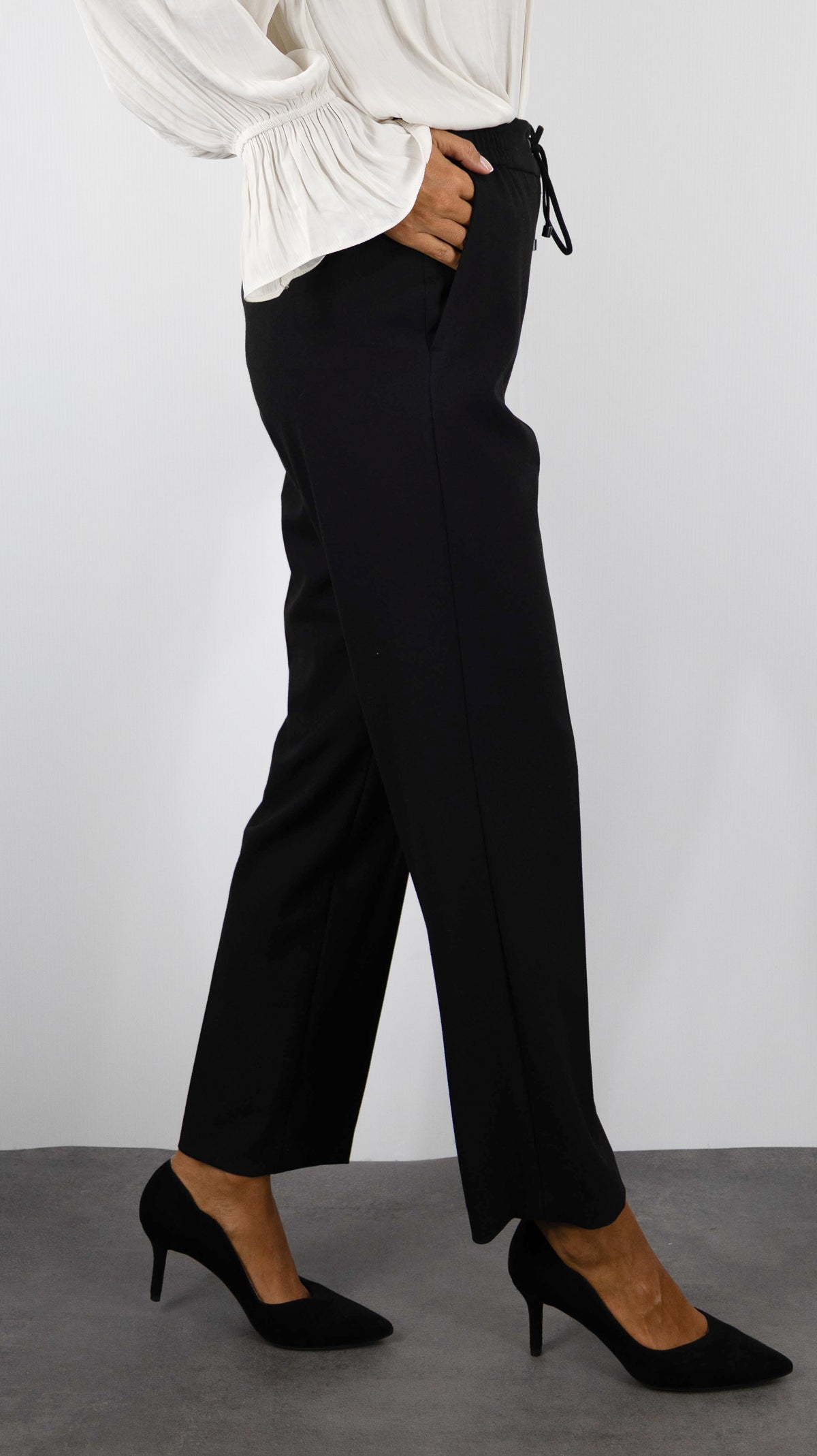PANTALON HABILLE CEINTURE ELASTIQUE POUR FEMME NOIR GERARD DAREL MYRA