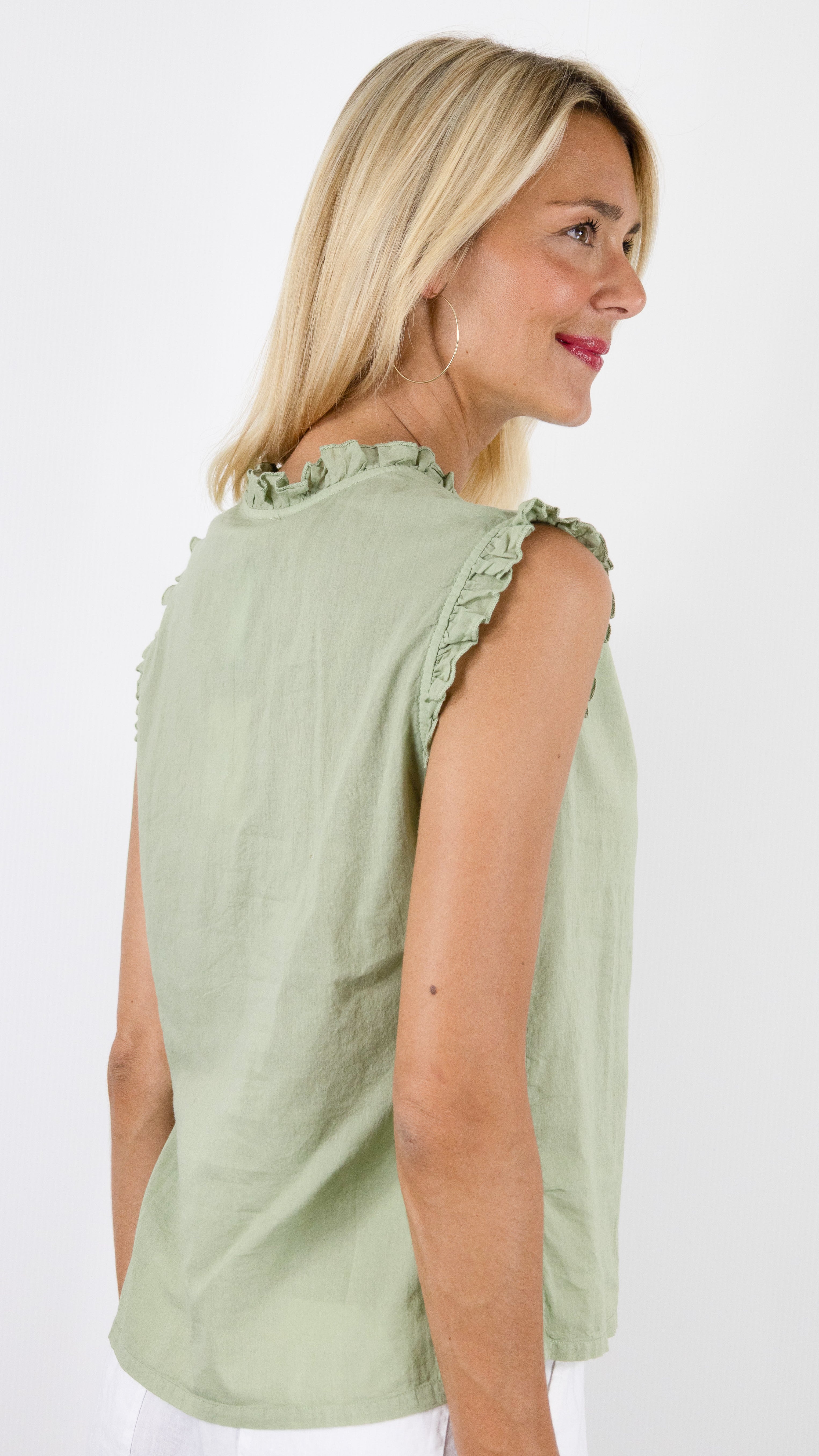 TOP V SANS MANCHES EN COTON COLORES 2117.00#COLOR_2351/TEA