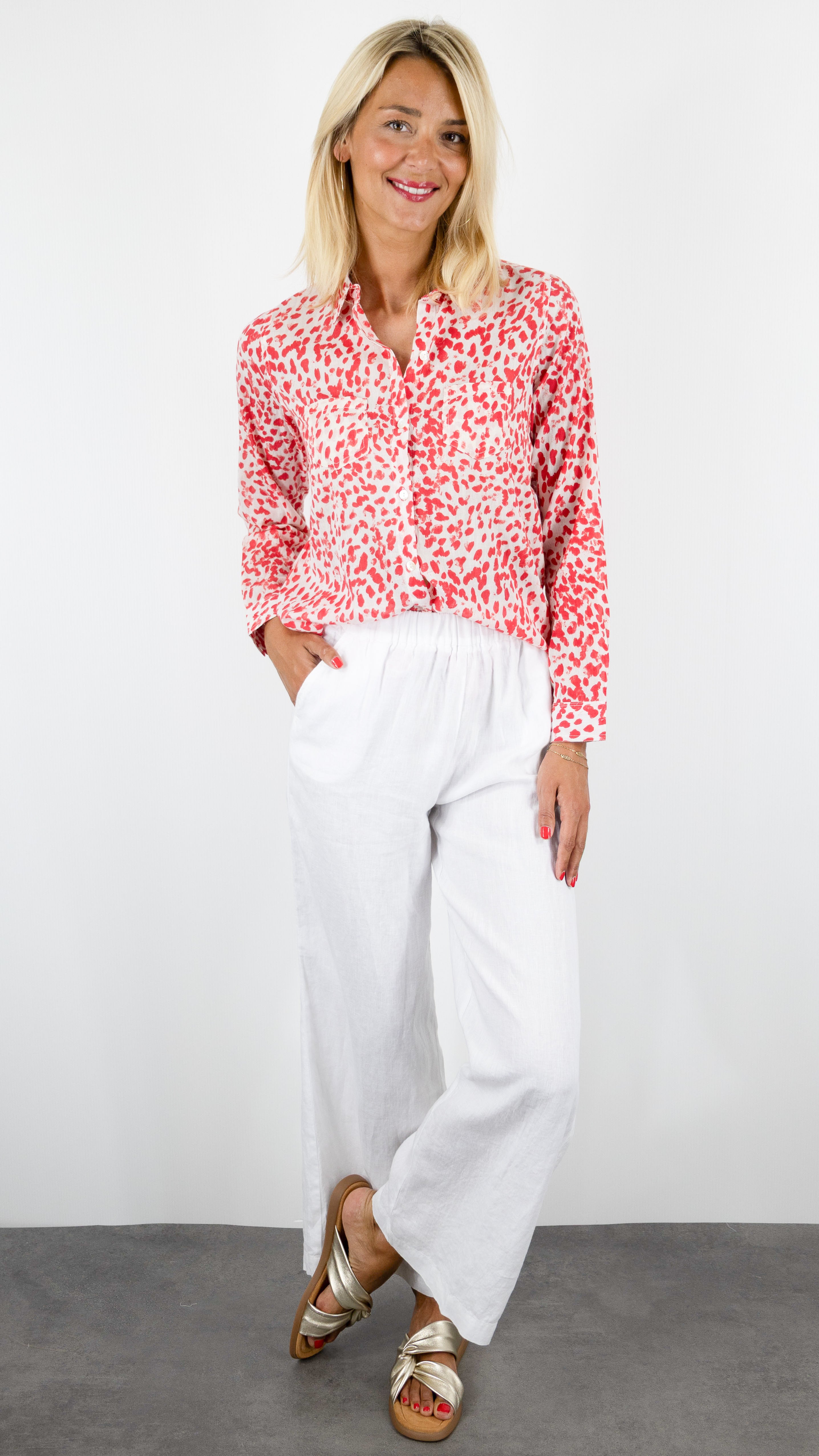 CHEMISE EN COTON IMPRIMEE TERRE ROUGE KIPRO#COLOR_6E06/PLUMETIS CORAIL