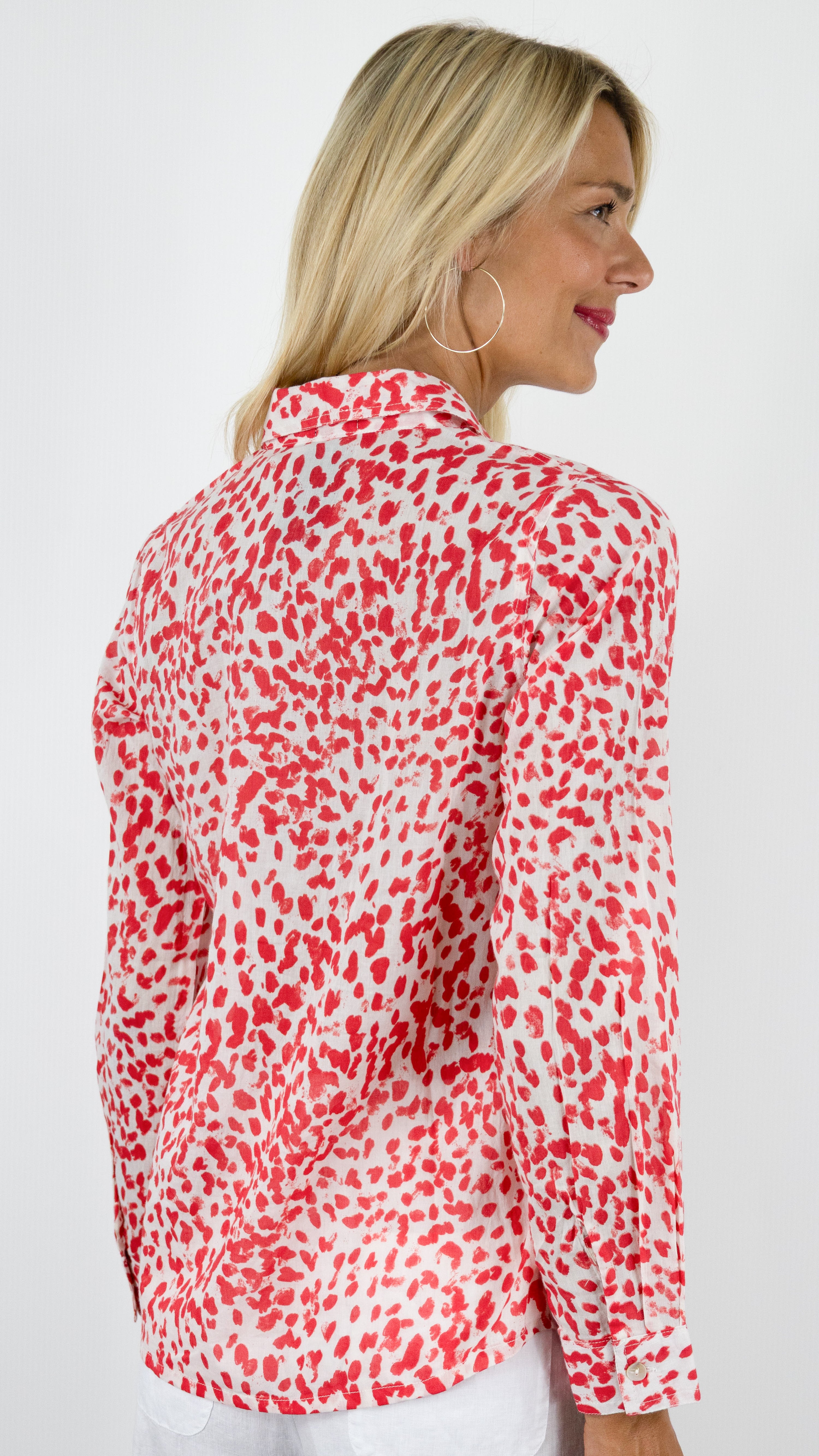 CHEMISE EN COTON IMPRIMEE TERRE ROUGE KIPRO#COLOR_6E06/PLUMETIS CORAIL