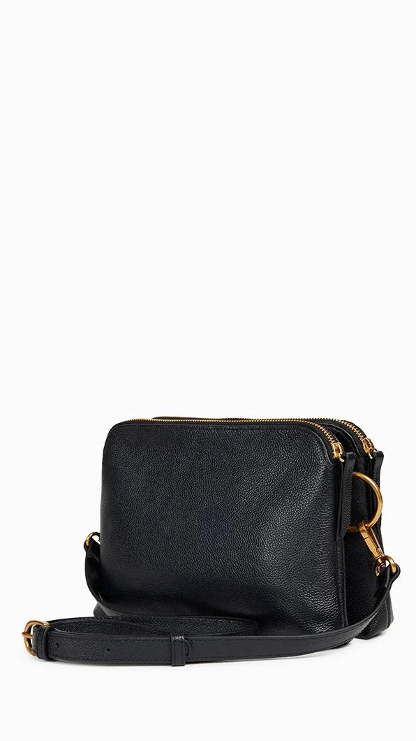 SAC BANDOULIERE DOUBLE COMPARTIMENT EN CUIR NAT&NIN NAEL#COLOR_NOIR