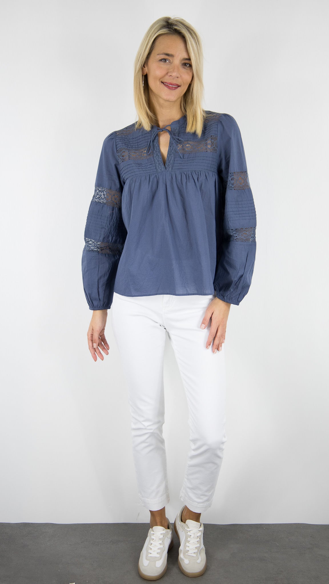 BLOUSE AMPLE EN DENTELLE 100% COTON BA&SH MIAMI#COLOR
_BLEU
