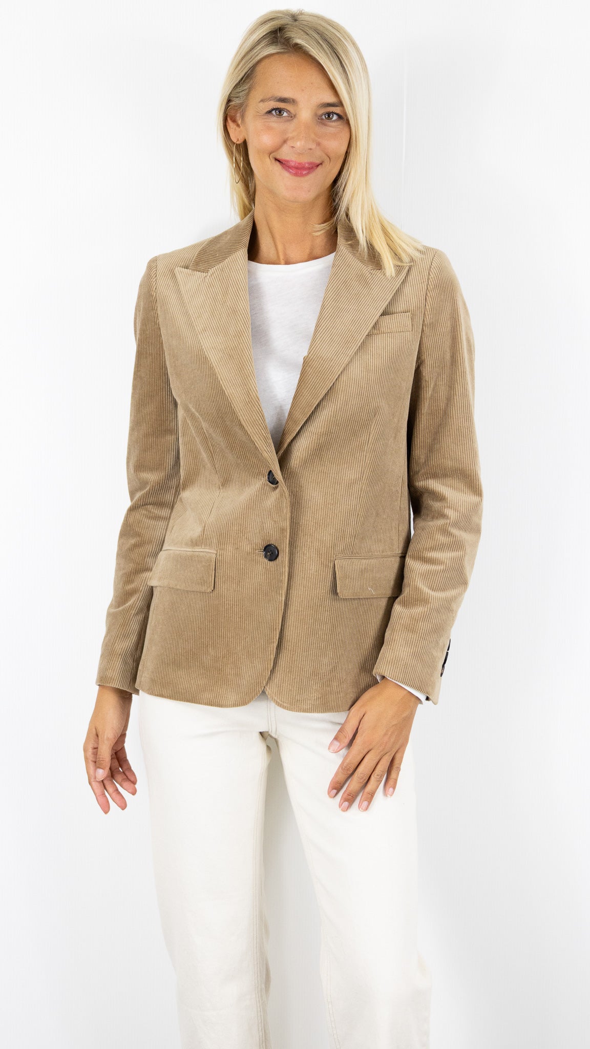 VESTE DE TAILLEUR EN VELOURS COTELE CAMEL POUR FEMME PABLO NELI