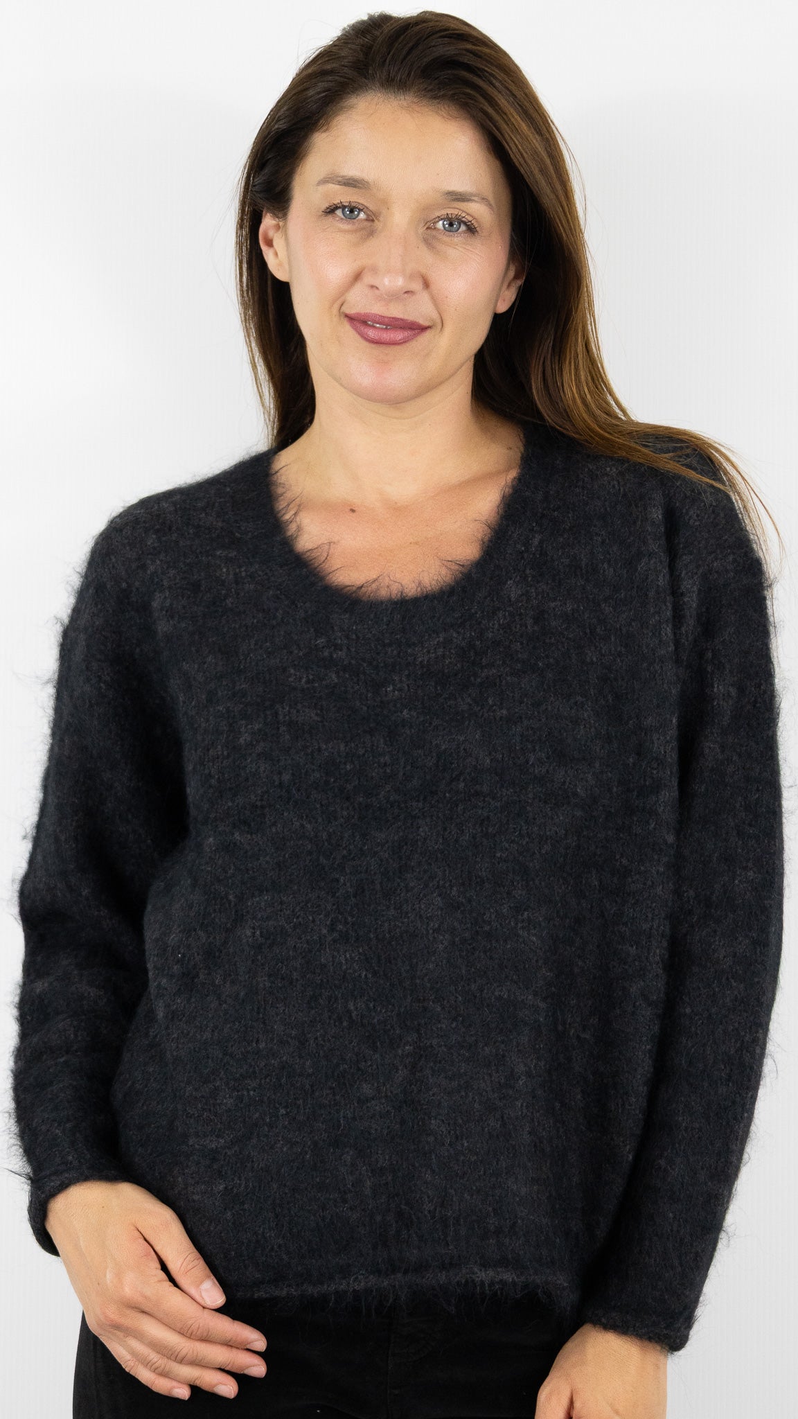 PULL COL U EN ALPAGA ANTRACITE PULL AMERICAN VINTAGE NUNY