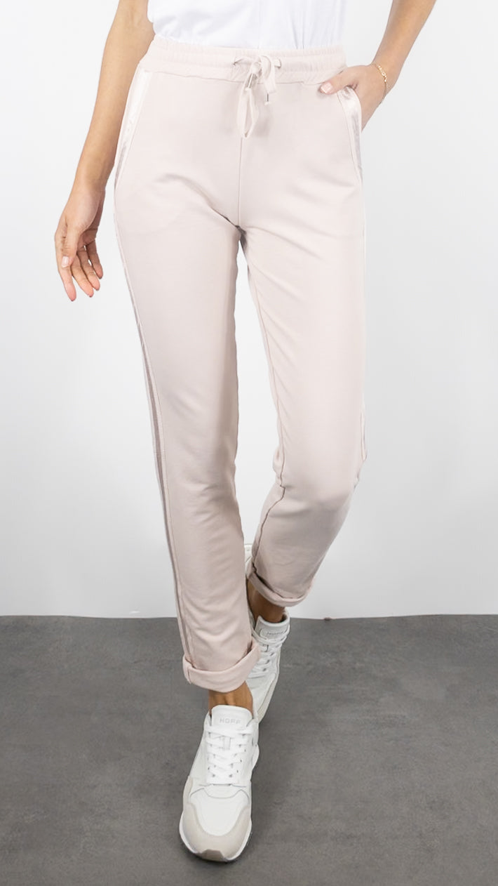 JOGGING STUDIO PARISIEN BANDES EN COTON FEMME 822739#COLOR_ROSA/ROSE PALE