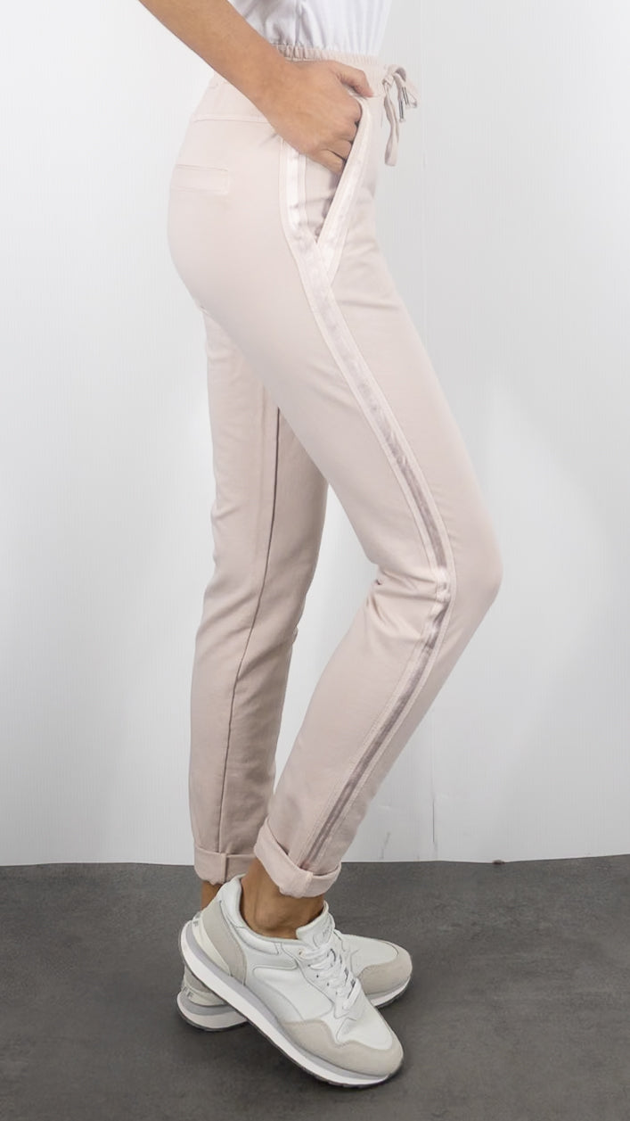 JOGGING STUDIO PARISIEN BANDES EN COTON FEMME 822739#COLOR_ROSA/ROSE PALE