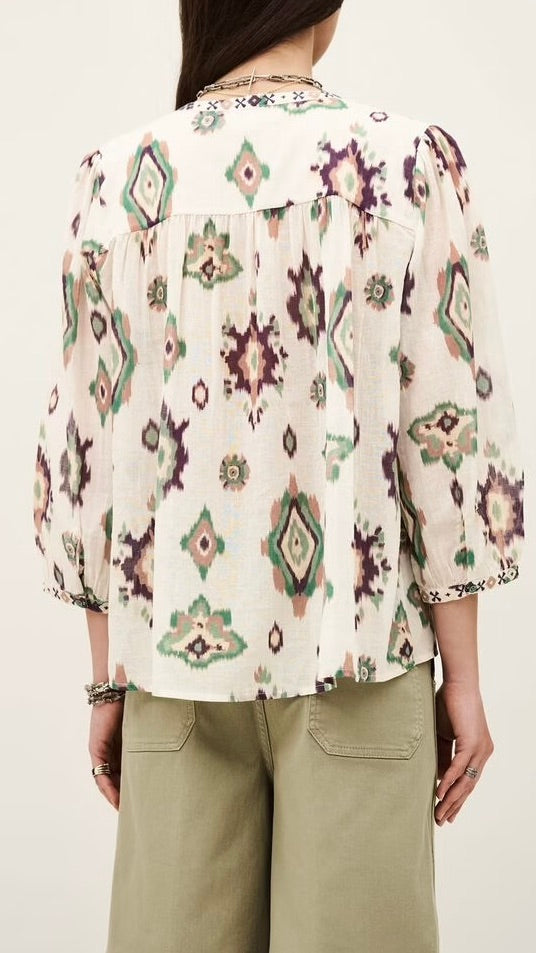 BLOUSE TIE AND DYE FLUIDE ECRUE BA&SH ODELIE