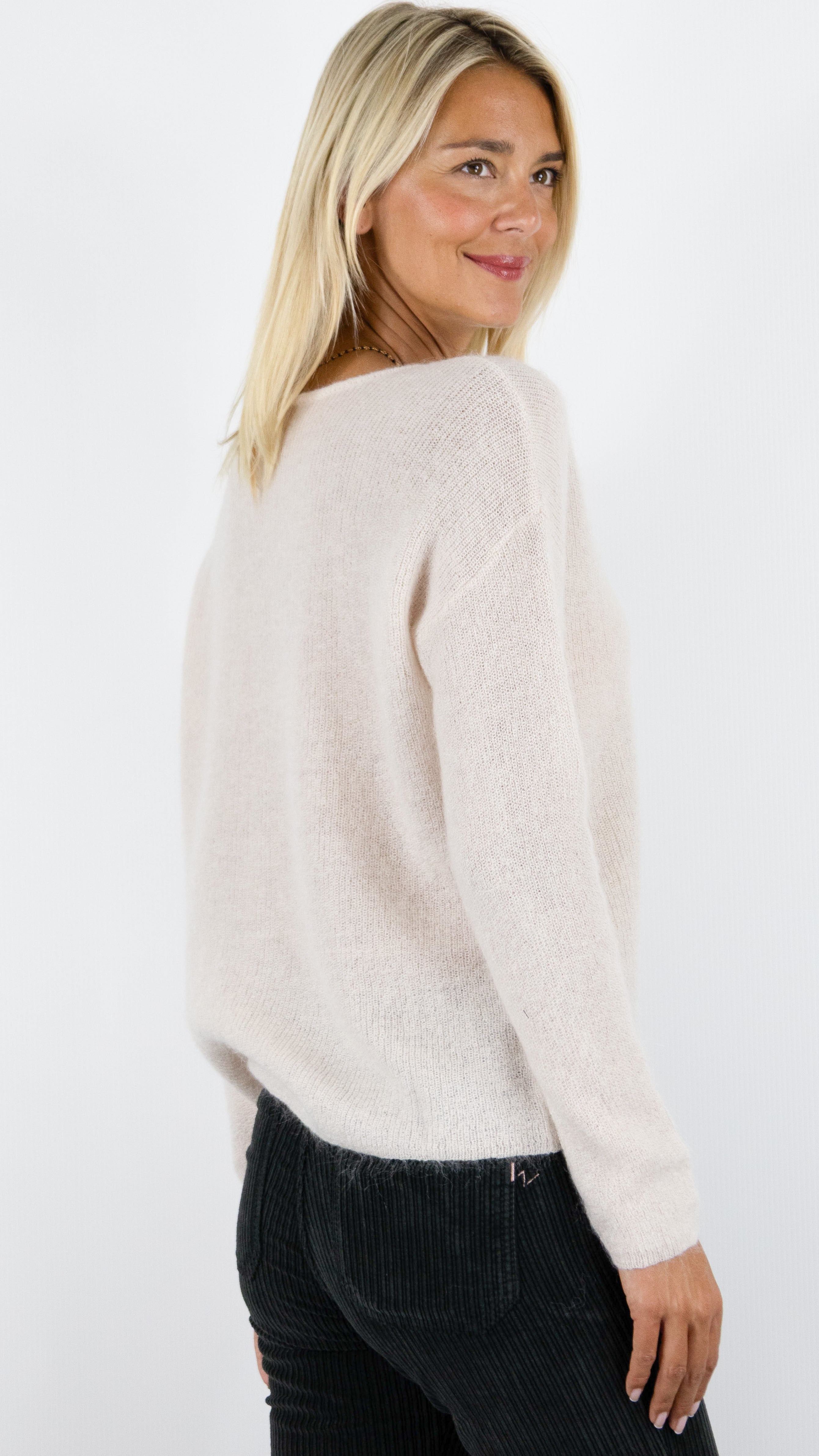 CARDIGAN EN KID MOHAIR POUR FEMME NAIS MN2026#COLOR_BEIGE