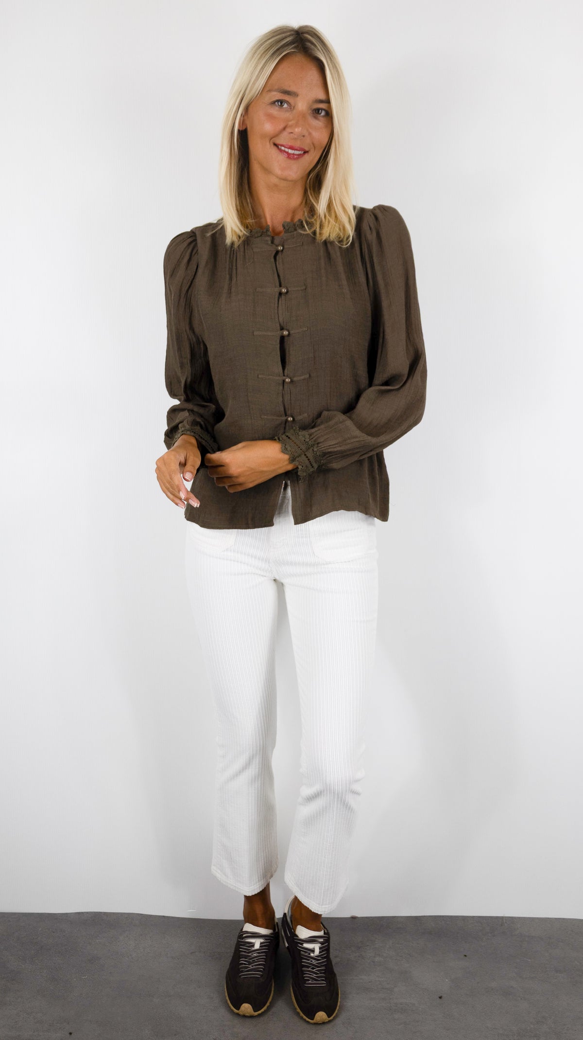 BLOUSE HABILLE STYLE VICTORIEN POUR FEMME CHOCO SEASON 16H873 