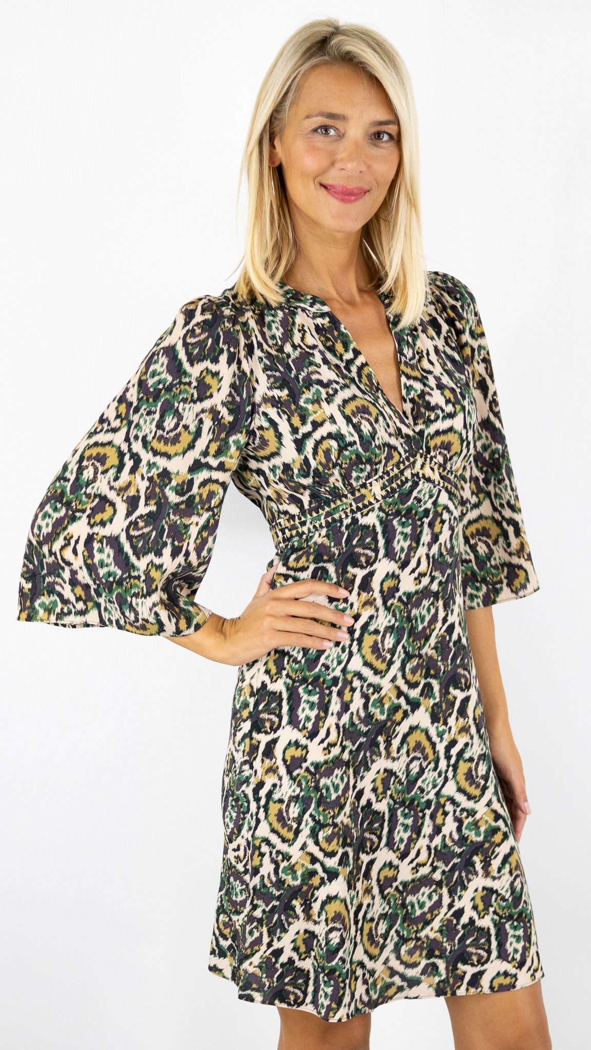ROBE COURTE IMPRIMEE FLUIDE BA&SH ONIA