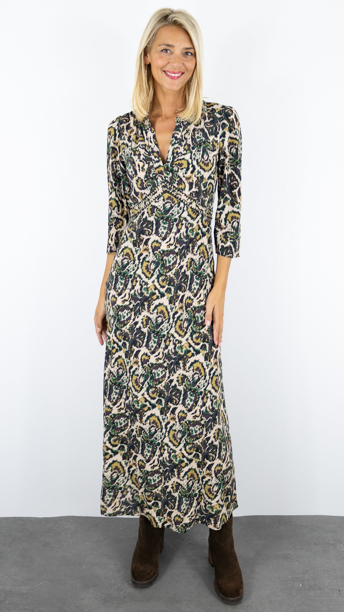 ROBE LONGUE IMPRIMEE INCAS FEMME ECRU BA&SH ONOA