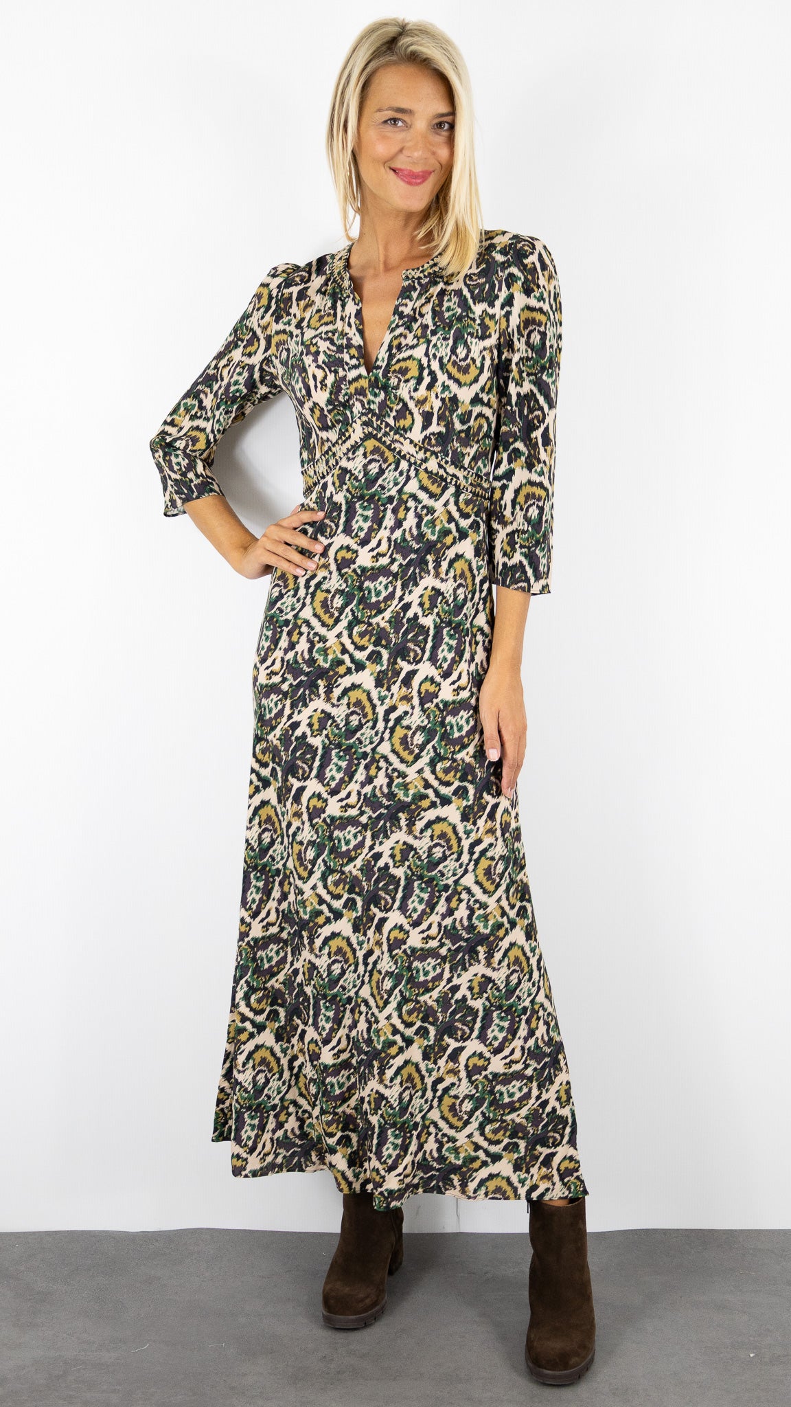 ROBE LONGUE IMPRIMEE INCAS FEMME ECRU BA&SH ONOA