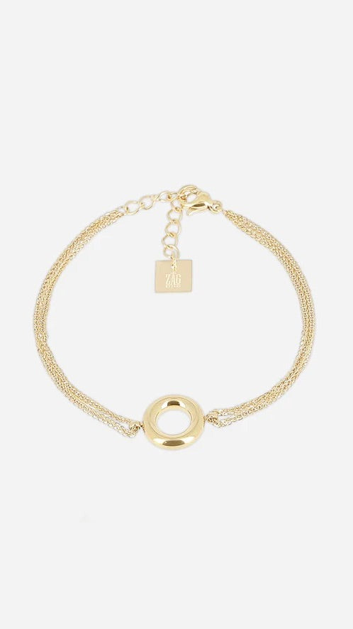 BRACELET CHAINE DORE AVEC ANNEAU SBS24398