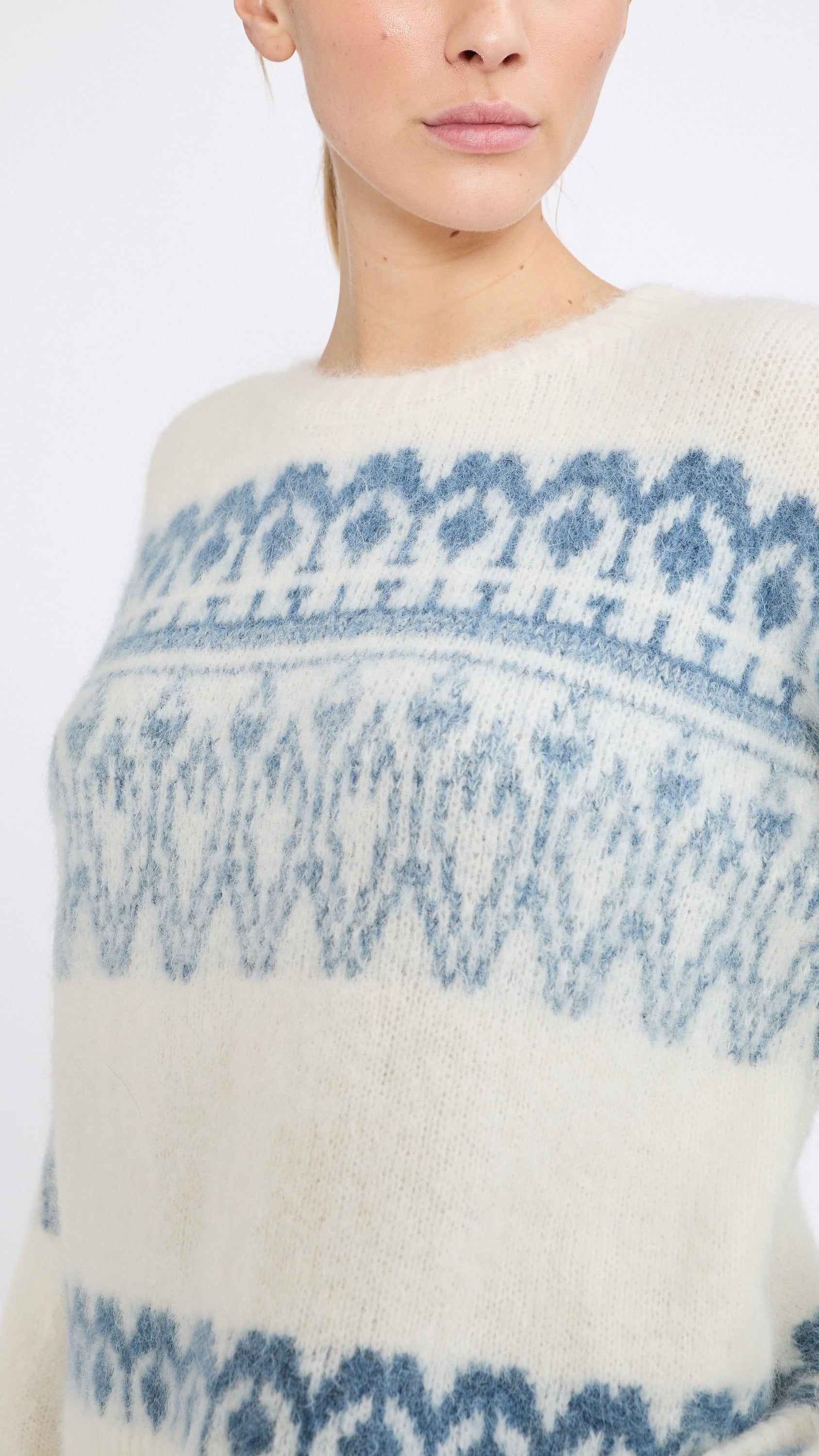 PULL MONTAGNE LARGE EN ALPAGA POUR FEMME JEFF ORSO NAVY