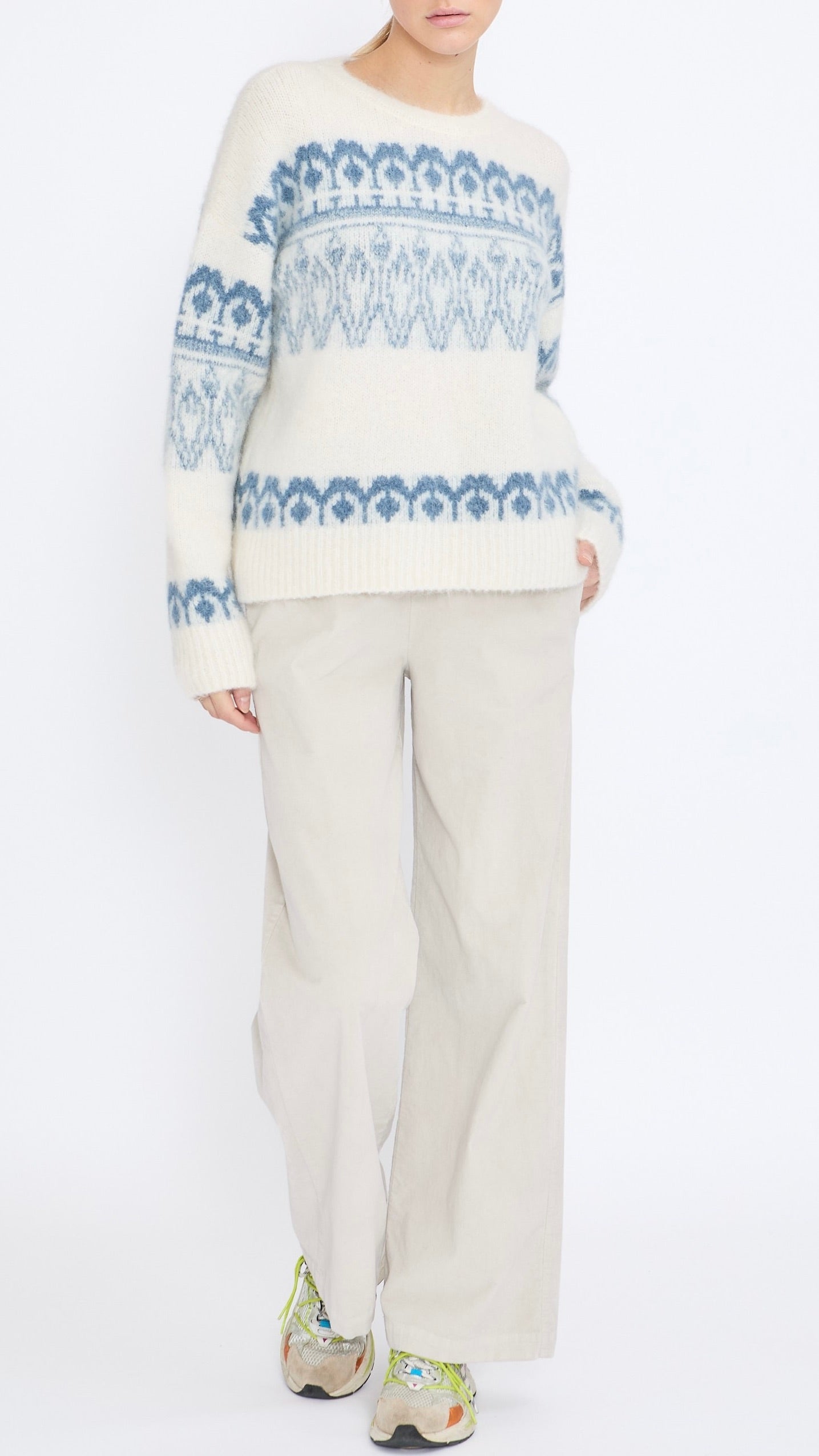 PULL MONTAGNE LARGE EN ALPAGA POUR FEMME JEFF ORSO NAVY