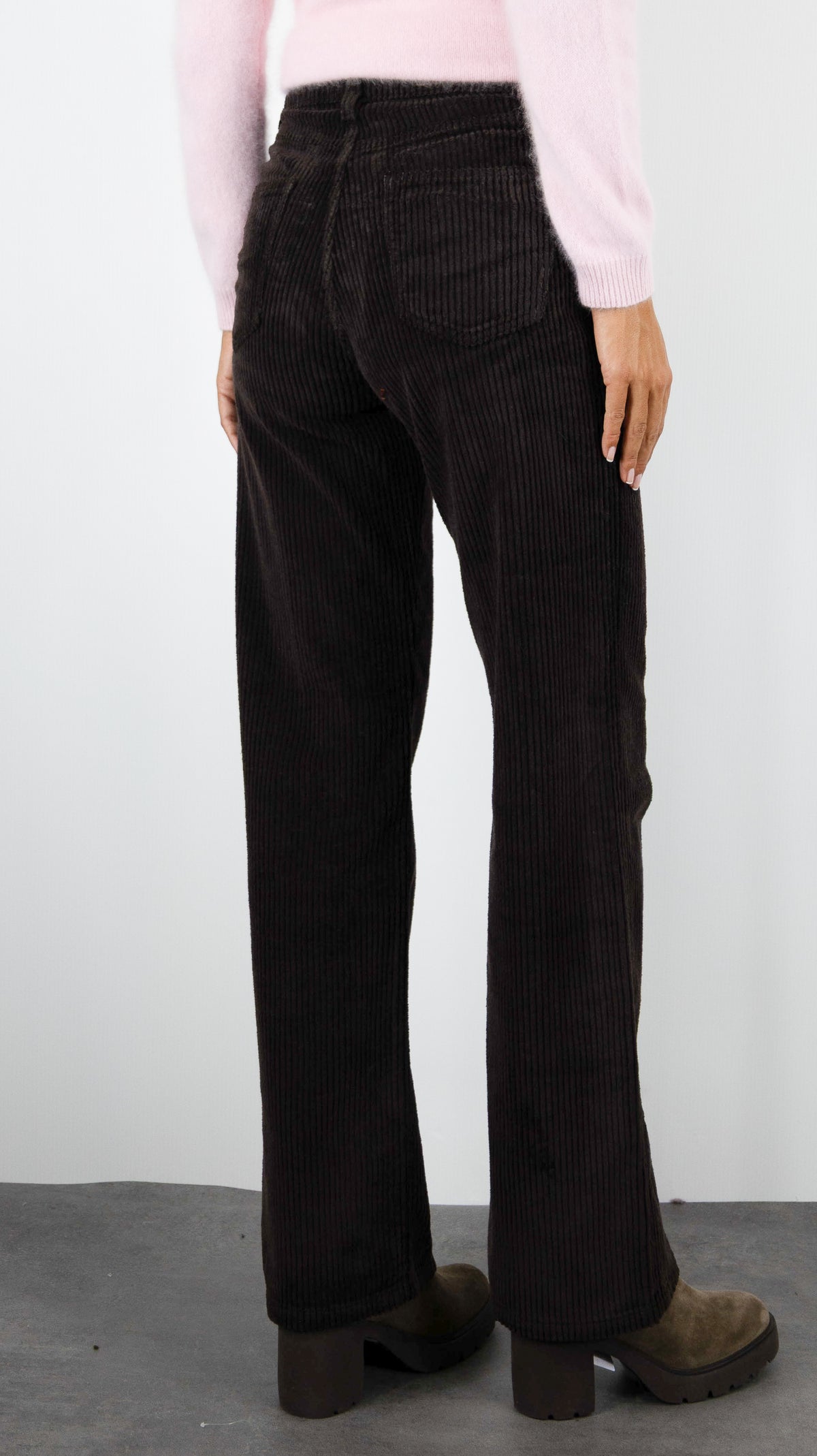 PANTALON DROIT EN VELOURS POUR FEMME ISLOW OSCAR CABLE CORD#COLOR_ESPRESSO/CHOCOLAT