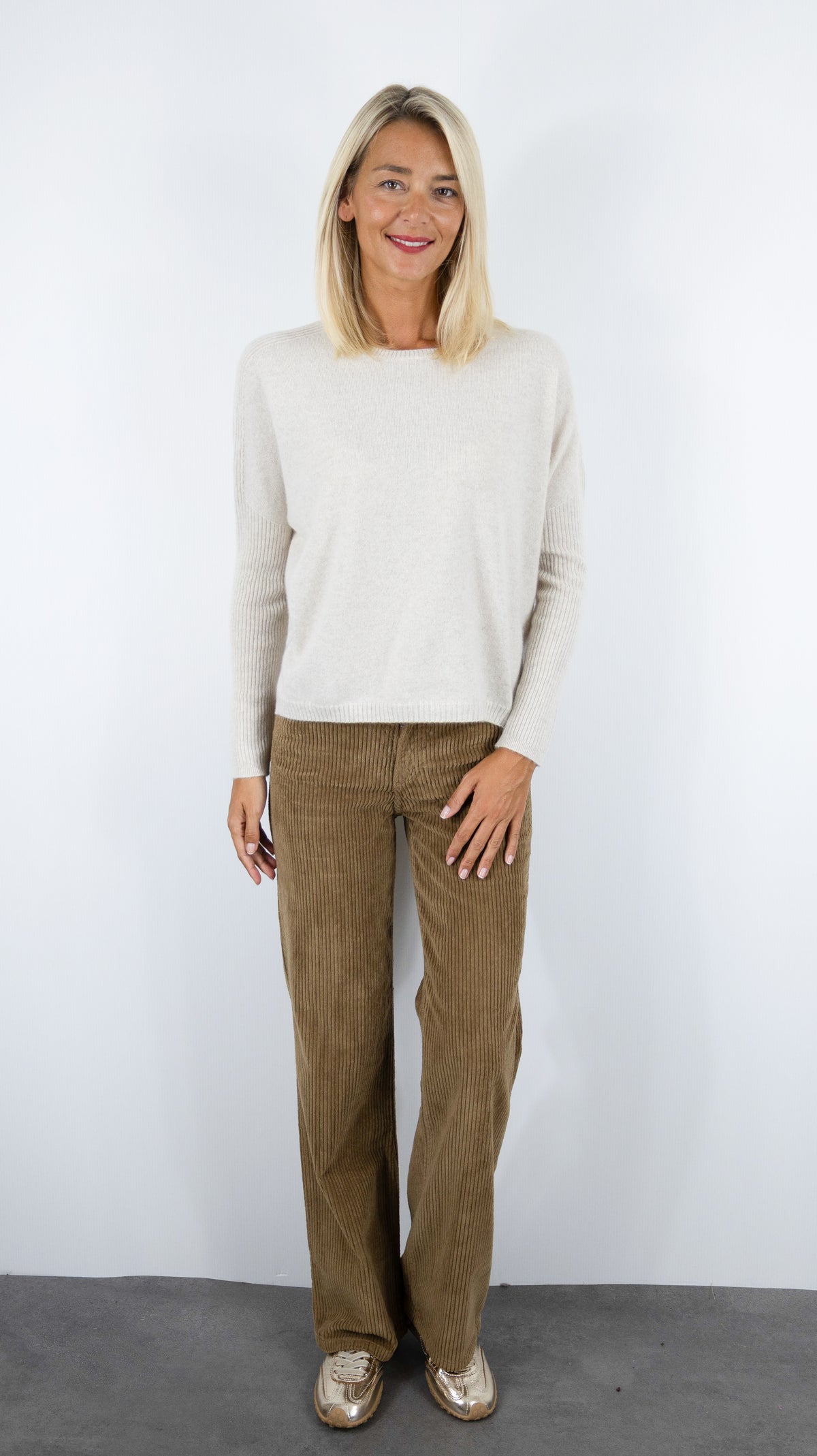 PULL COL ROND EN CACHEMIRE POUR FEMME ESTHEME HJQ280C#COLOR_57138/AVOINE BEIGE