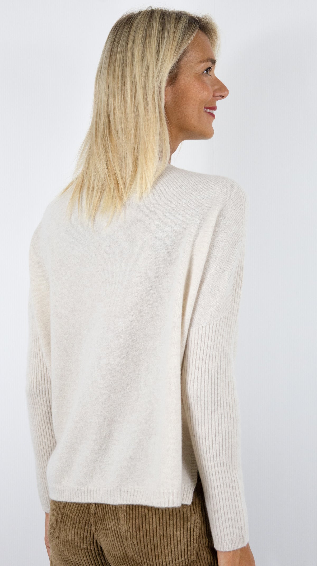 PULL COL ROND EN CACHEMIRE POUR FEMME ESTHEME HJQ280C#COLOR_57138/AVOINE BEIGE