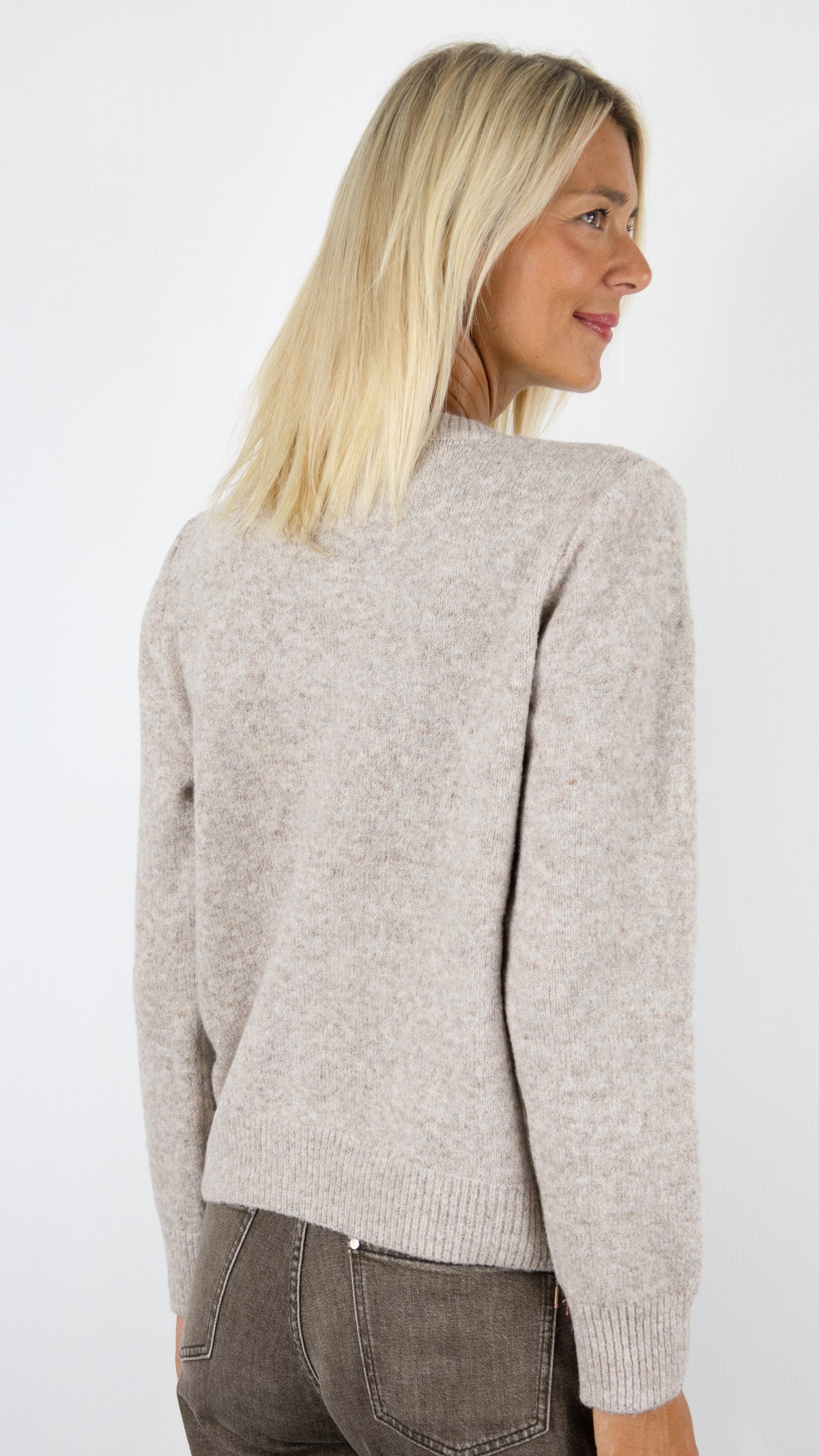 GILET MAILLE CHINÉE POUR FEMME 16G152 SEASON TAUPE 