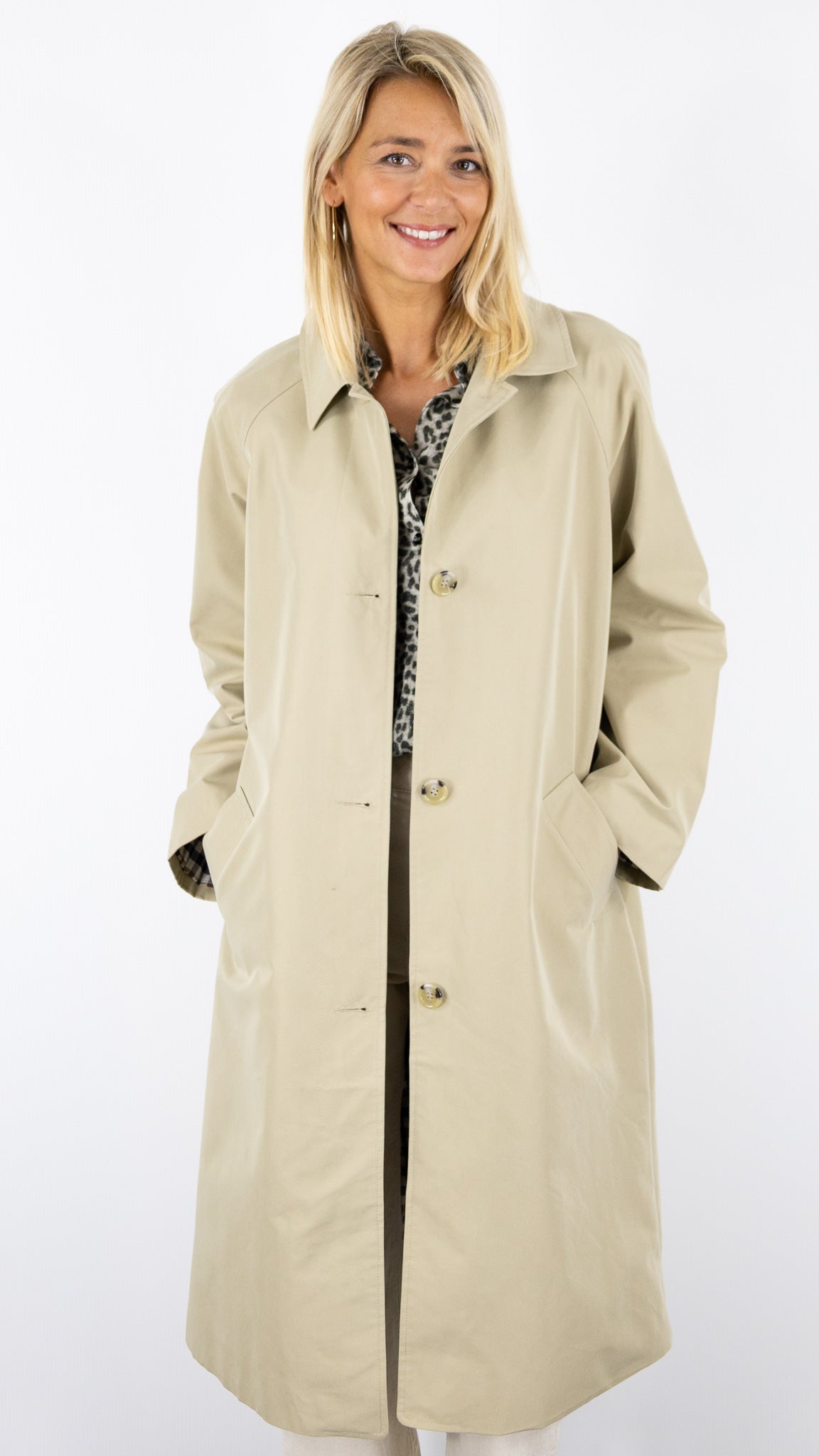 TRENCH LONG AMPLE BEIGE FEMME STUDIO PARISIEN OXFORD