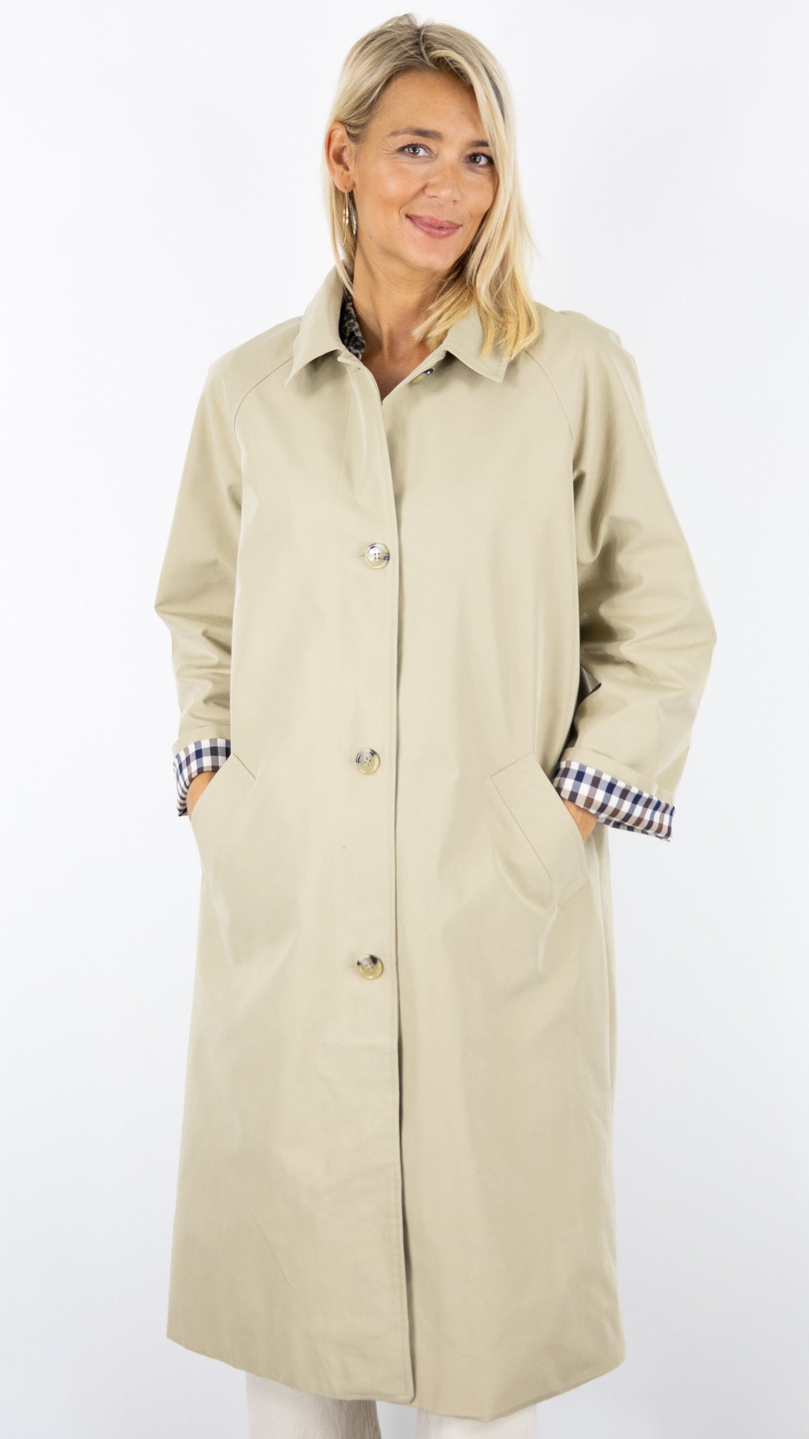 TRENCH LONG AMPLE BEIGE FEMME STUDIO PARISIEN OXFORD