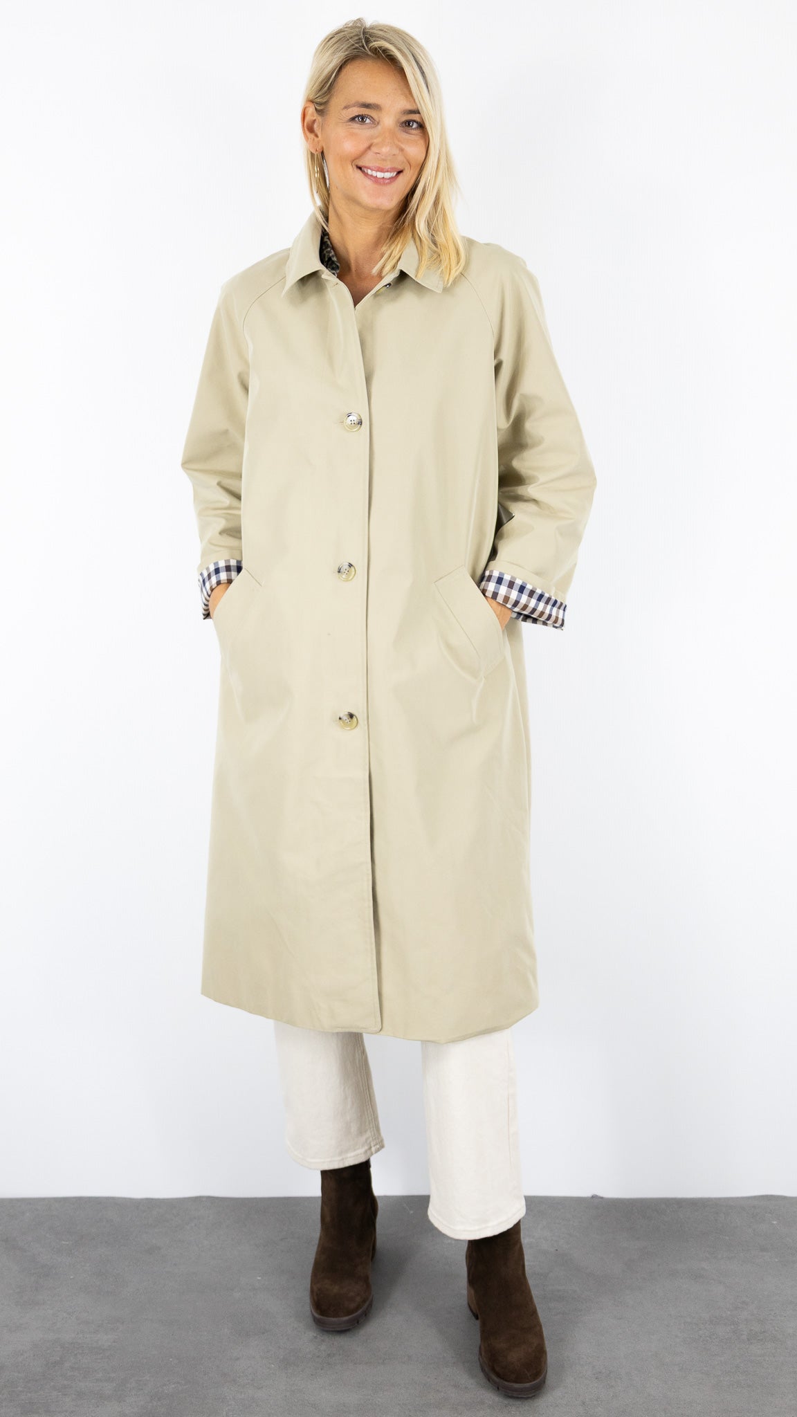 TRENCH LONG AMPLE BEIGE FEMME STUDIO PARISIEN OXFORD