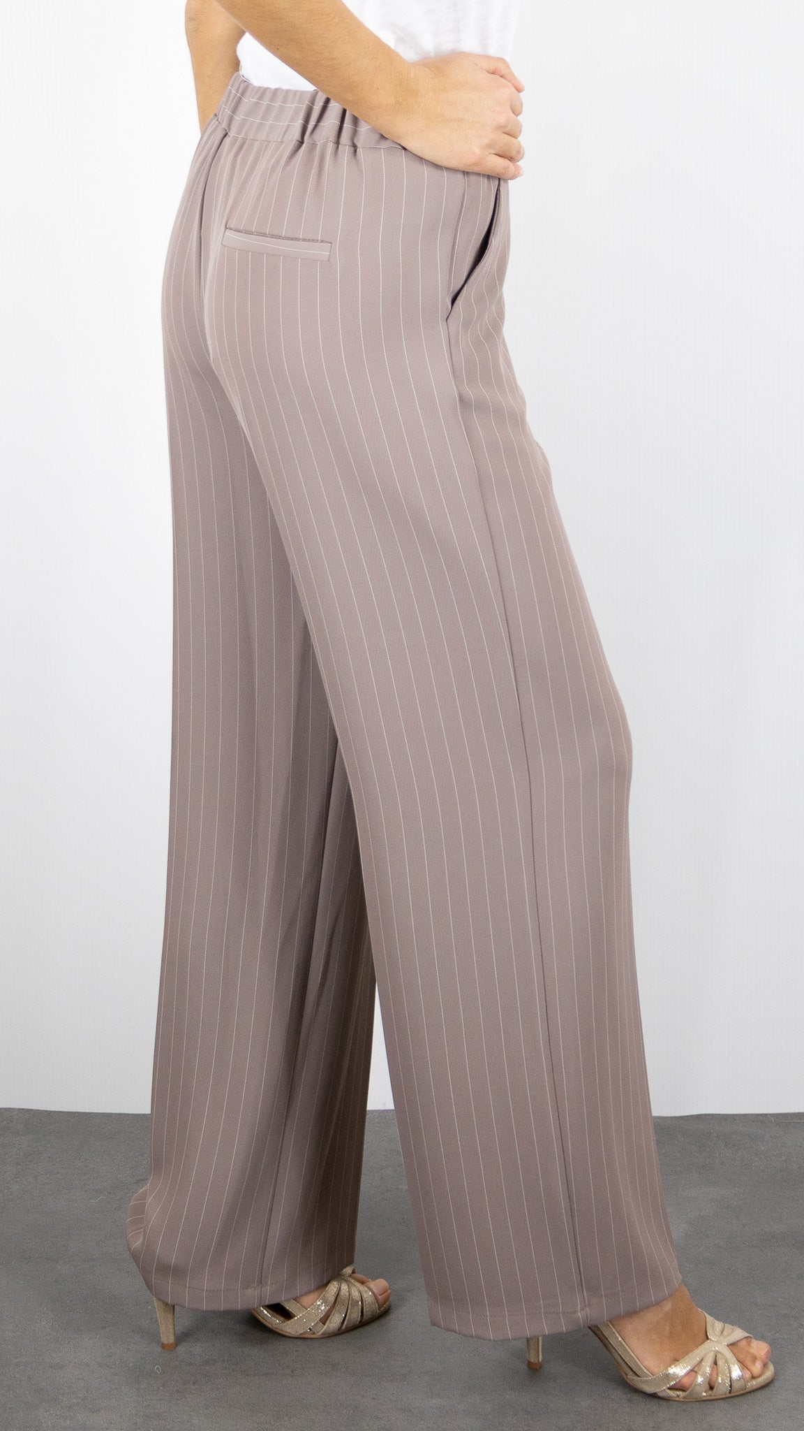 PANTALON HABILLE RAYE DOS ELASTIQUE IMPERIAL FANGO BEIGE#COLOR_1810/FANGO BEIGE ROSE