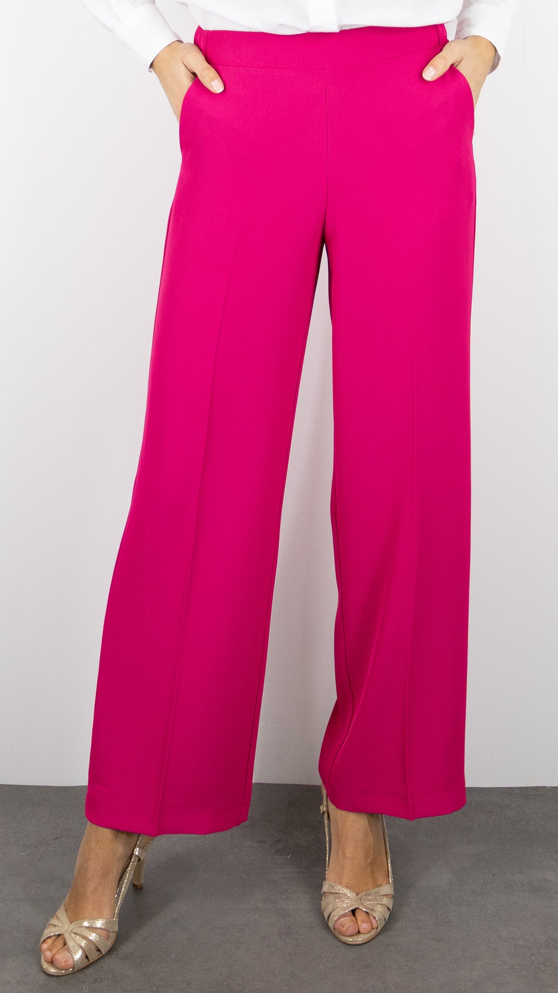 PANTALON LARGE HABILLE DOS ELASTIQUE IMPERIAM#color_1340/FUXIA