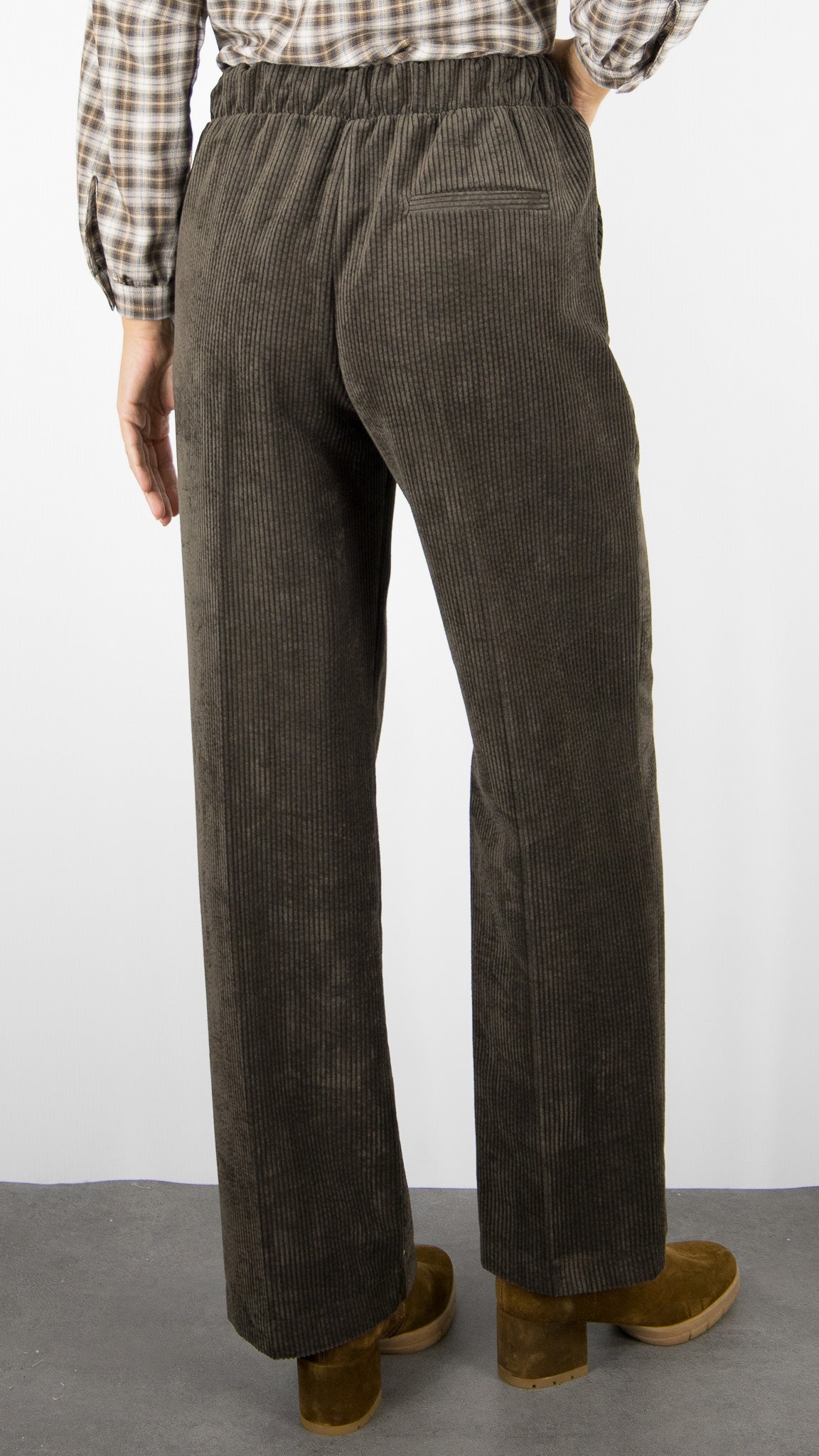 PANTALON LARGE EN VELOURS COTELE CHOCO POUR FEMME  IMPERIAL P4L0KEC#COLOR_MORO/CHOCO