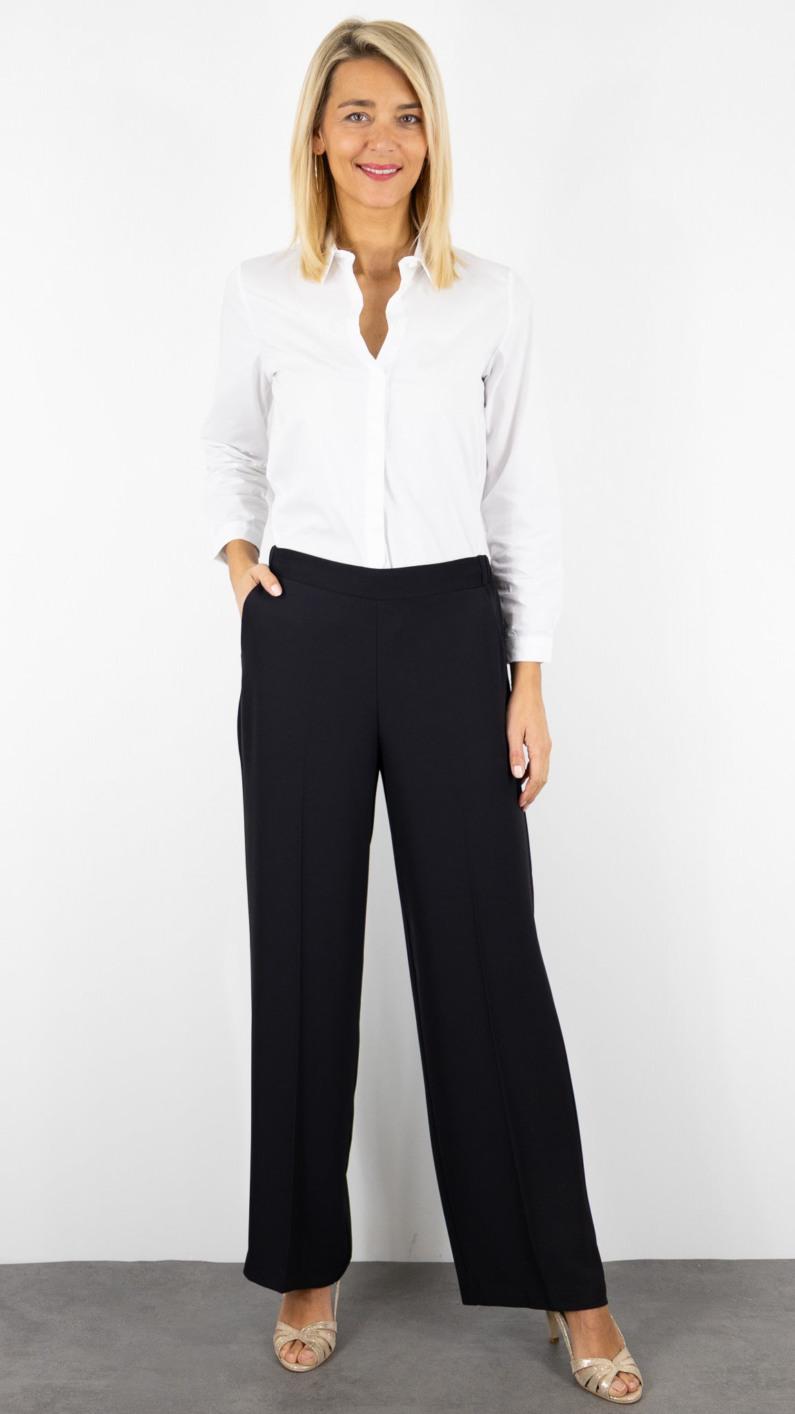 PANTALON COUPE LARGE ET FLUIDE NOIR P4L0KHX IMPERIAL#color_nero/noir