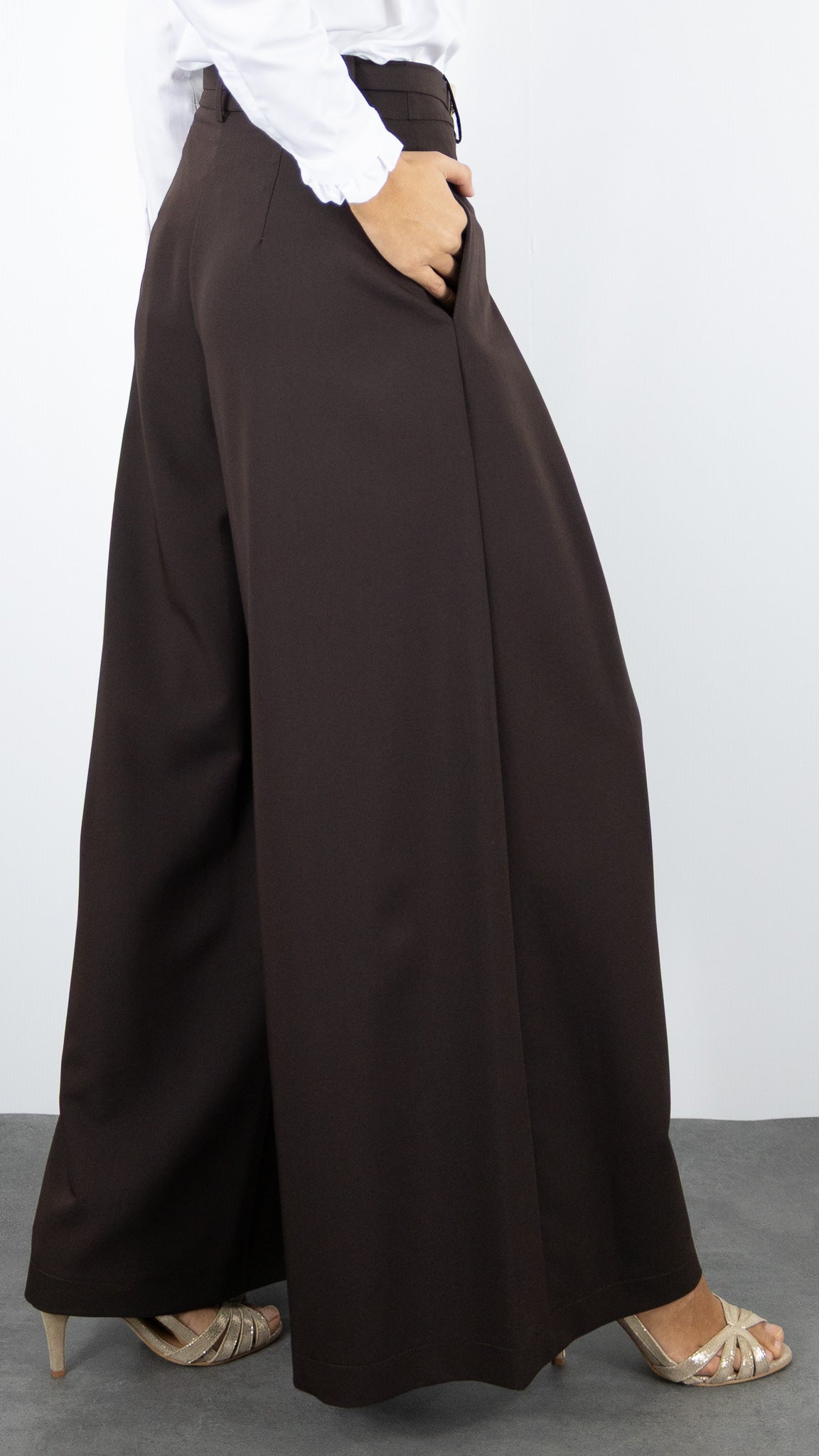 PANTALON LARGE A PINCES CHOCOLAT IMPERIAL P6D9KICC 