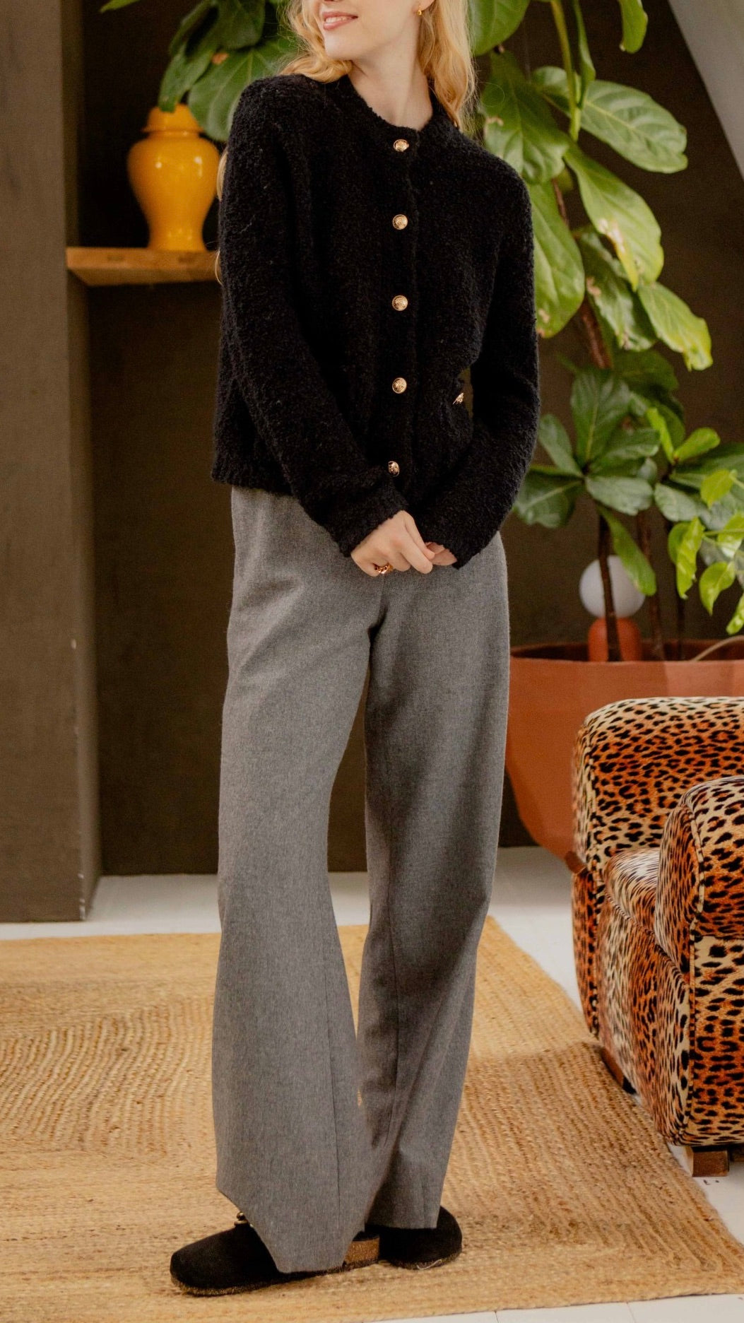 PANTALON DROIT EN FLANELLE JEFF RITZ#COLOR_95/MID GREY