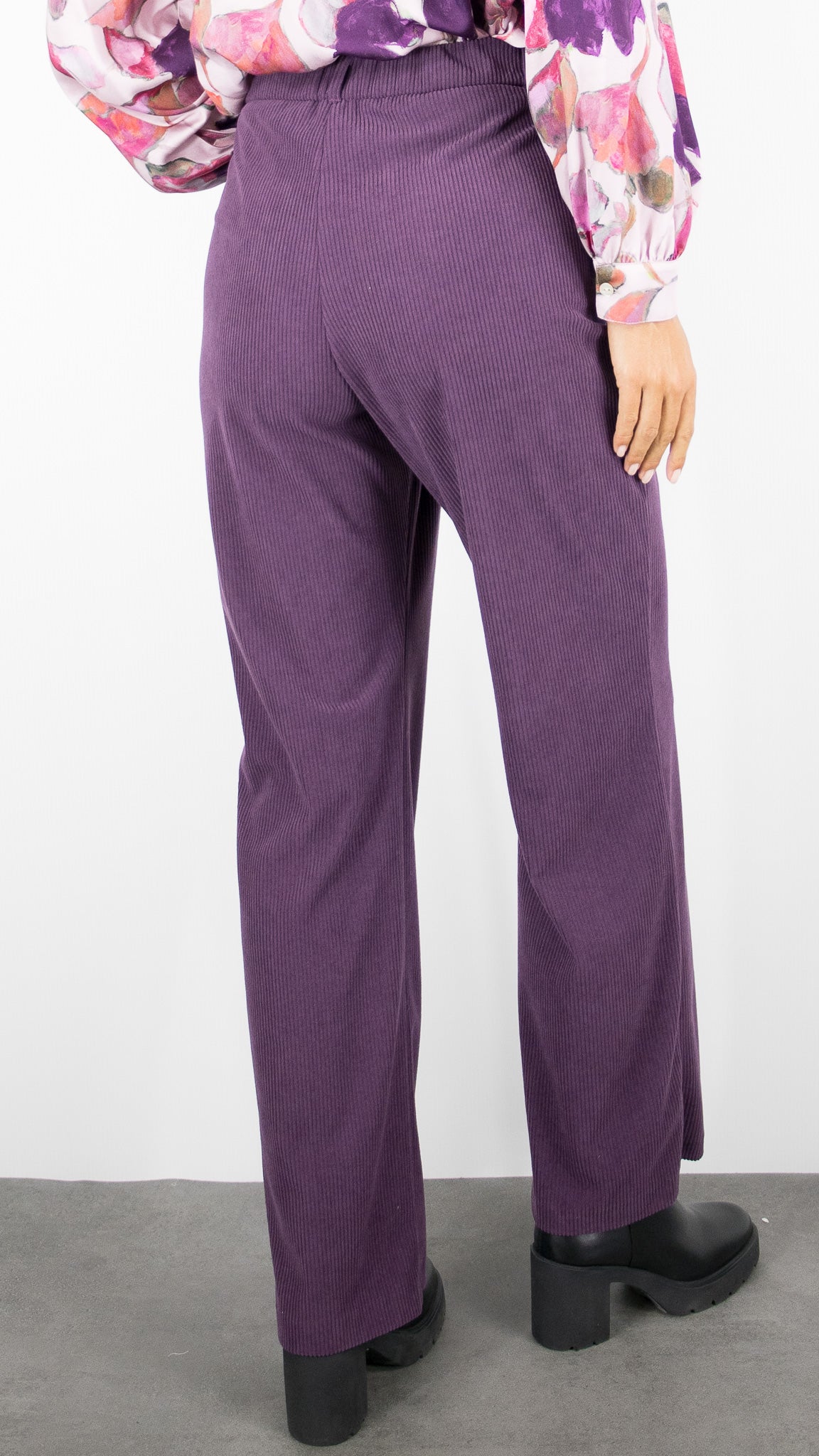 PANTALON LARGE EN VELOURS POUR FEMME BIANCA PARIGI 60028#COLOR_311/MULBERRY RAISIN