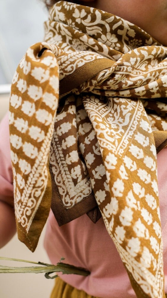 FOULARD IMPRIME FLORAUX EN COTON BELLEMME PENNY#COLOR_BRONZE