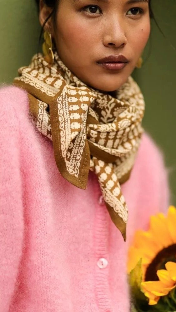 FOULARD IMPRIME FLORAUX EN COTON BELLEMME PENNY#COLOR_BRONZE
